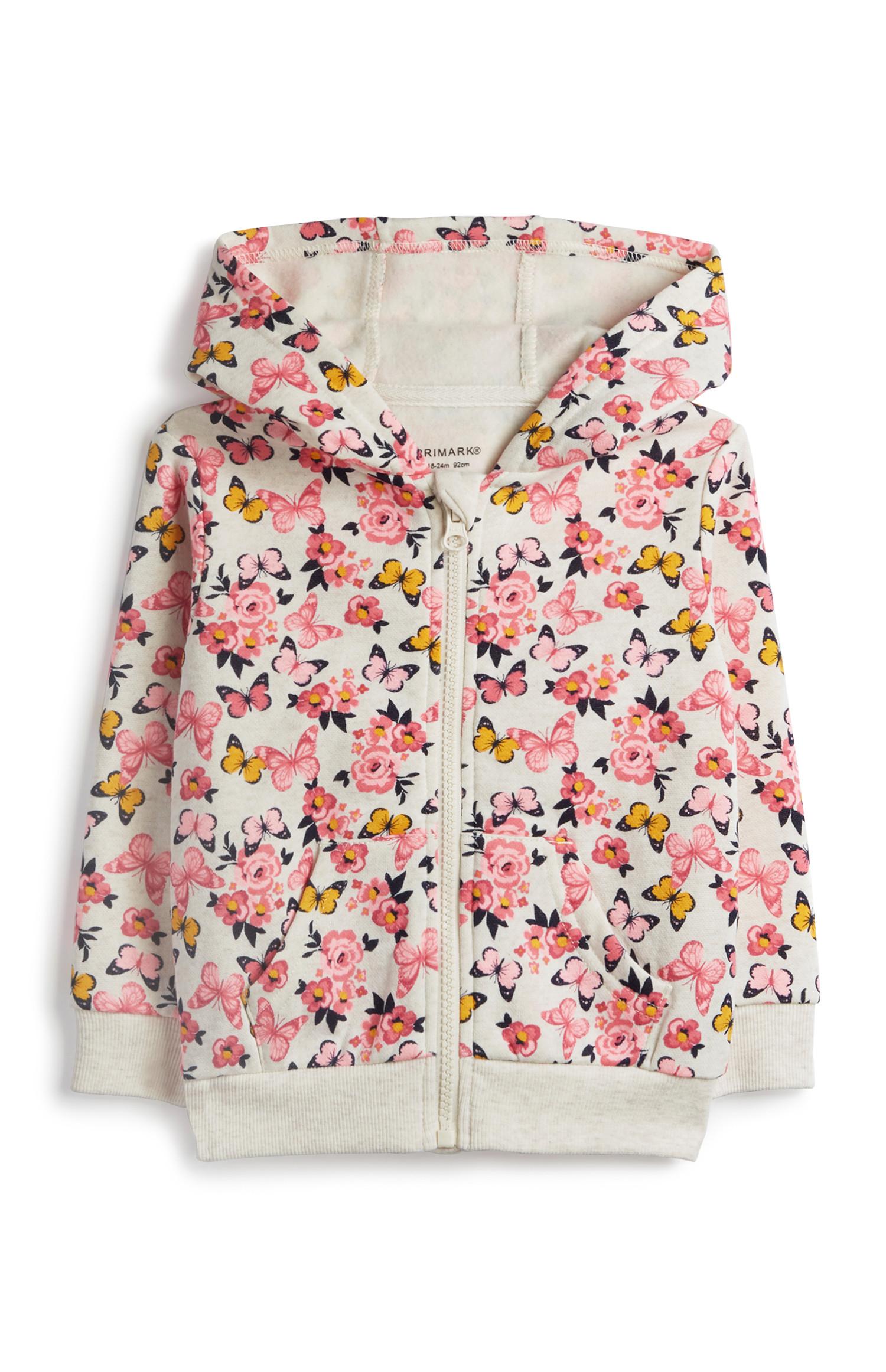 Sudadera con capucha y estampado de mariposas para bebé niña