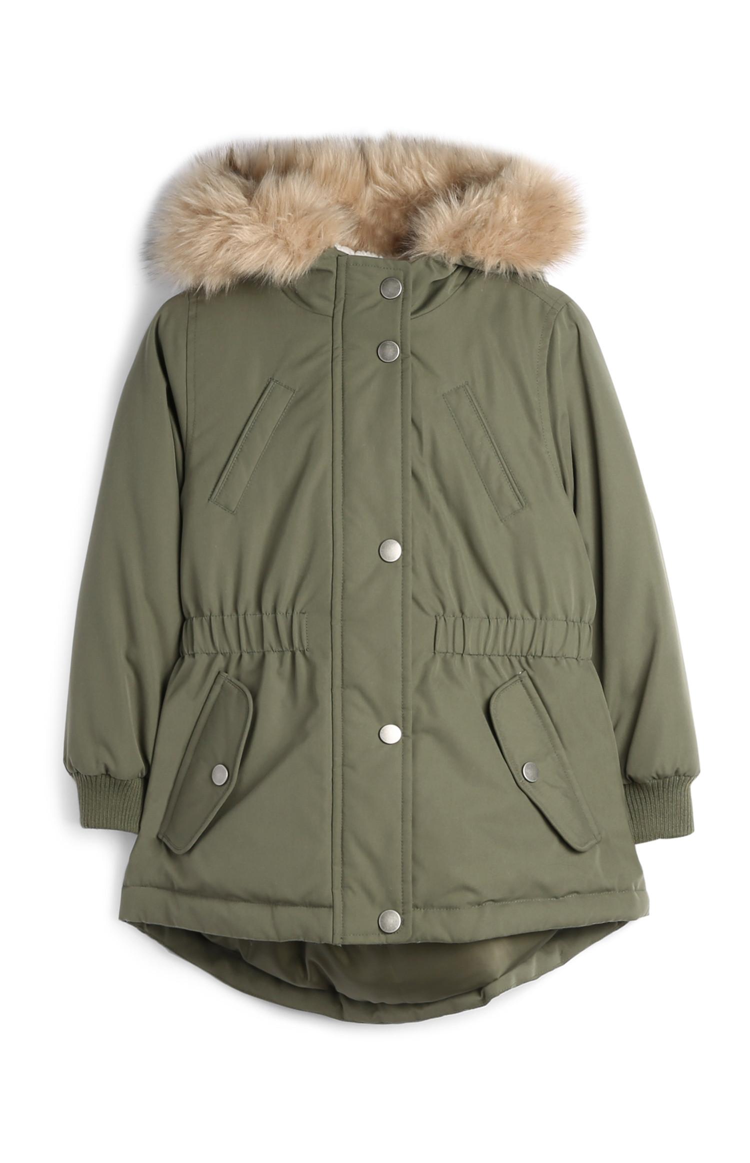 Kaki parka za mlajša dekleta