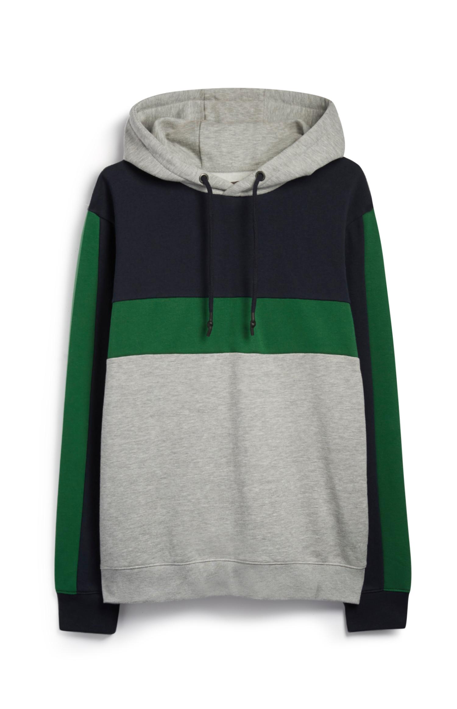 Camisola capuz bloco cor