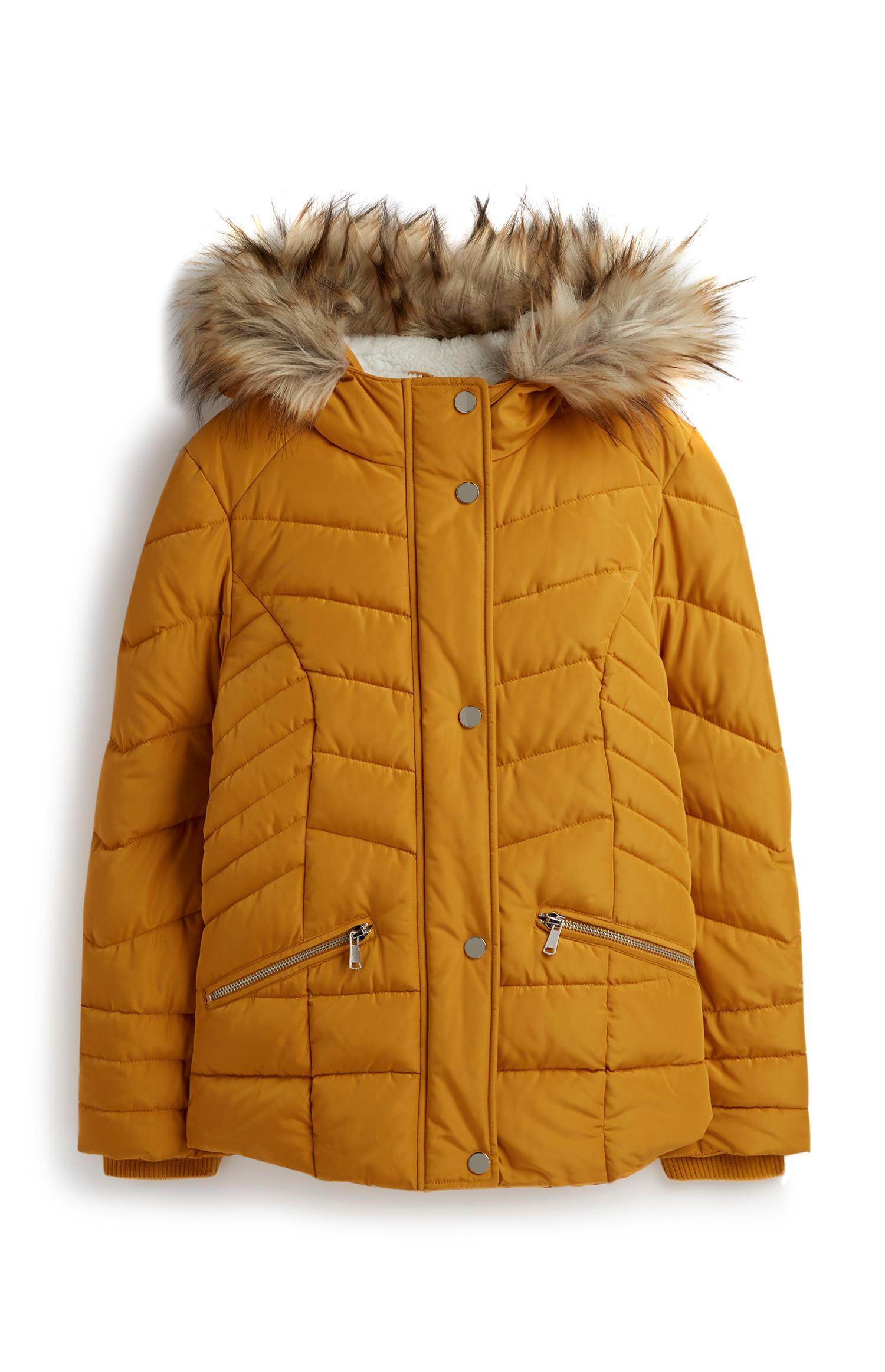 Rumen parka plašč za starejša dekleta