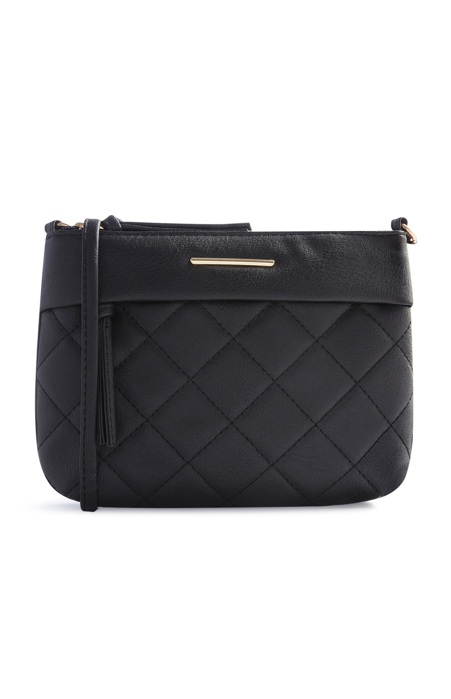 Mala tiracolo acolchoada preto