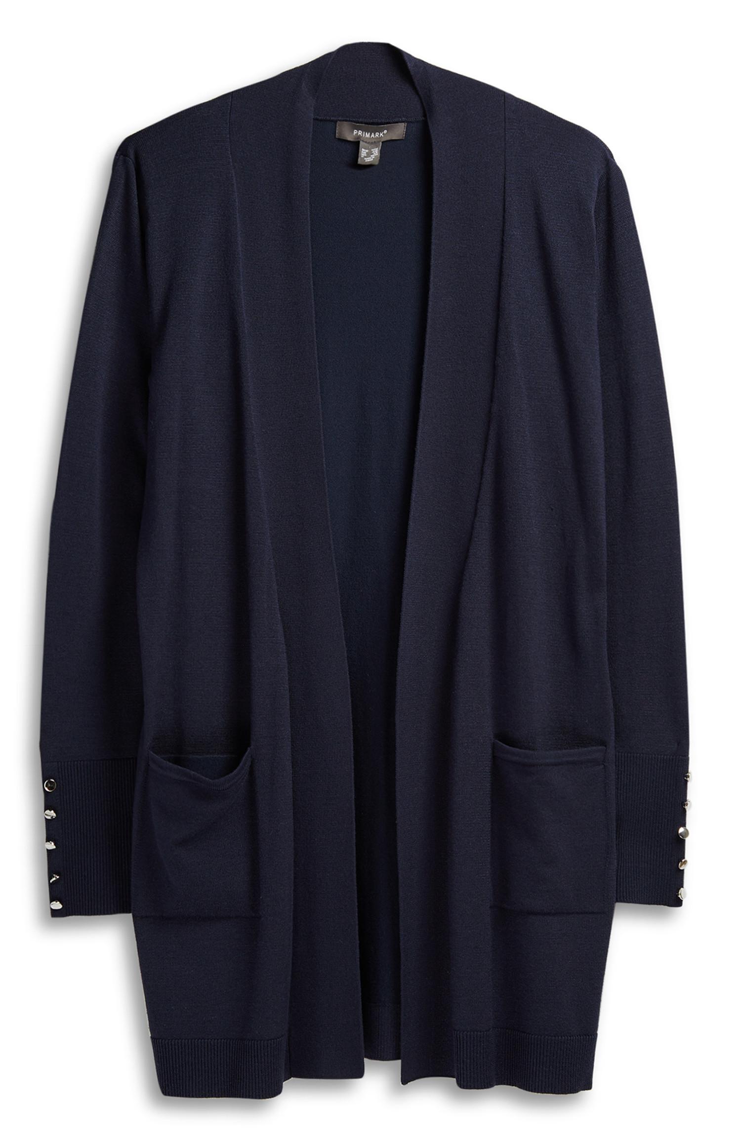 Casaco malha comprido azul-marinho