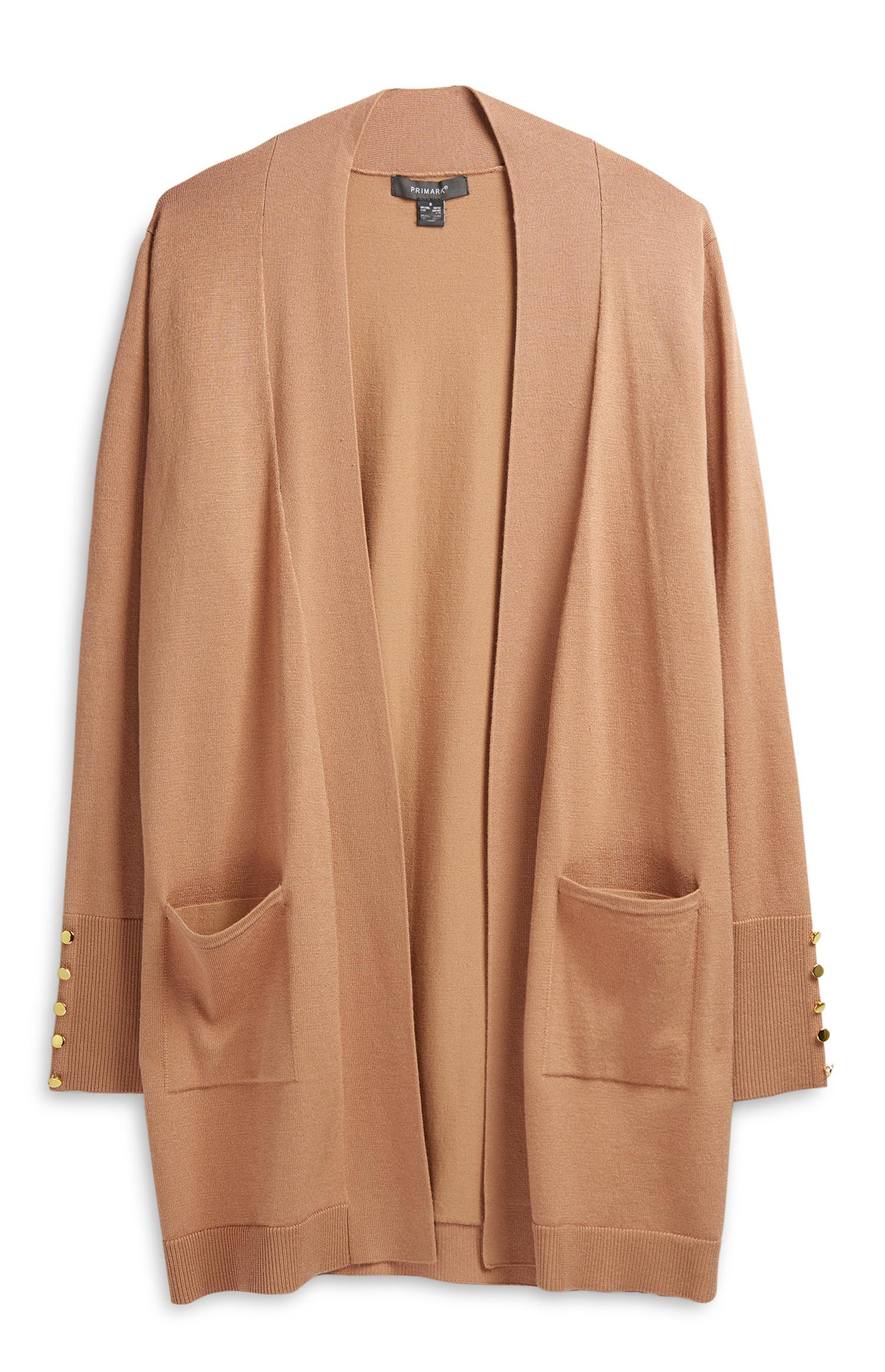 Casaco malha comprido camel