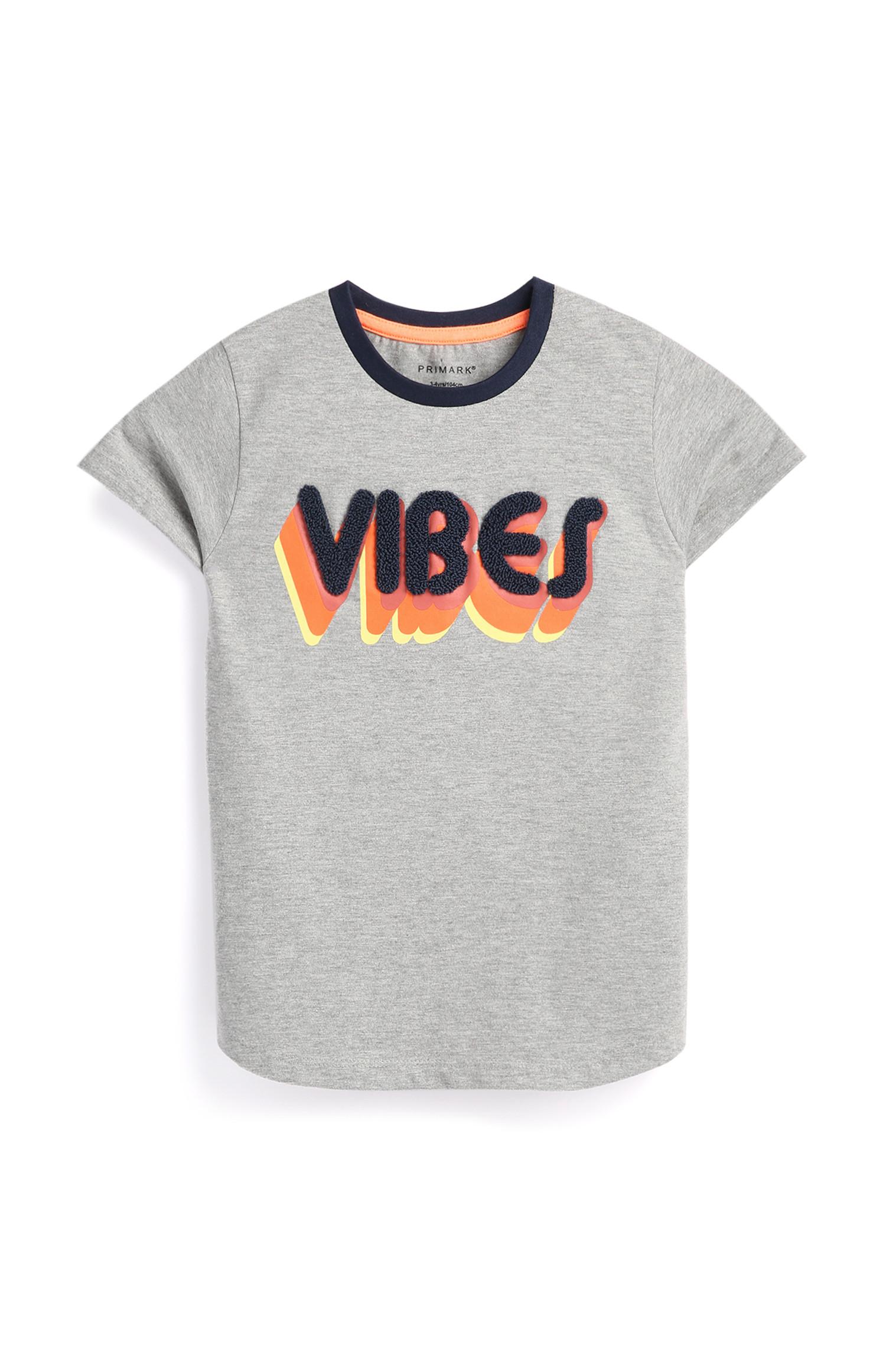 Camiseta gris «Vibes» para niño pequeño