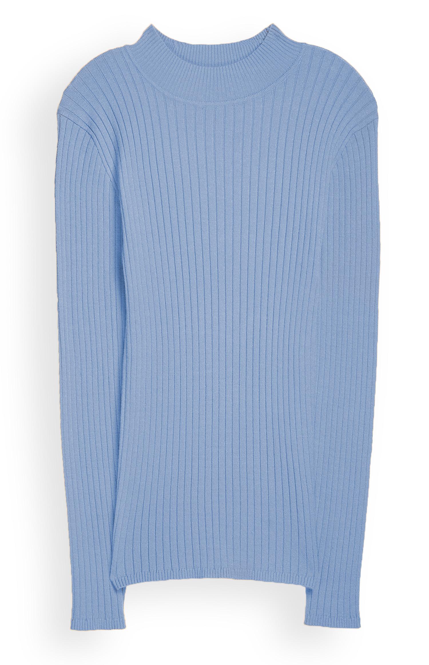 Camisola gola subida azul