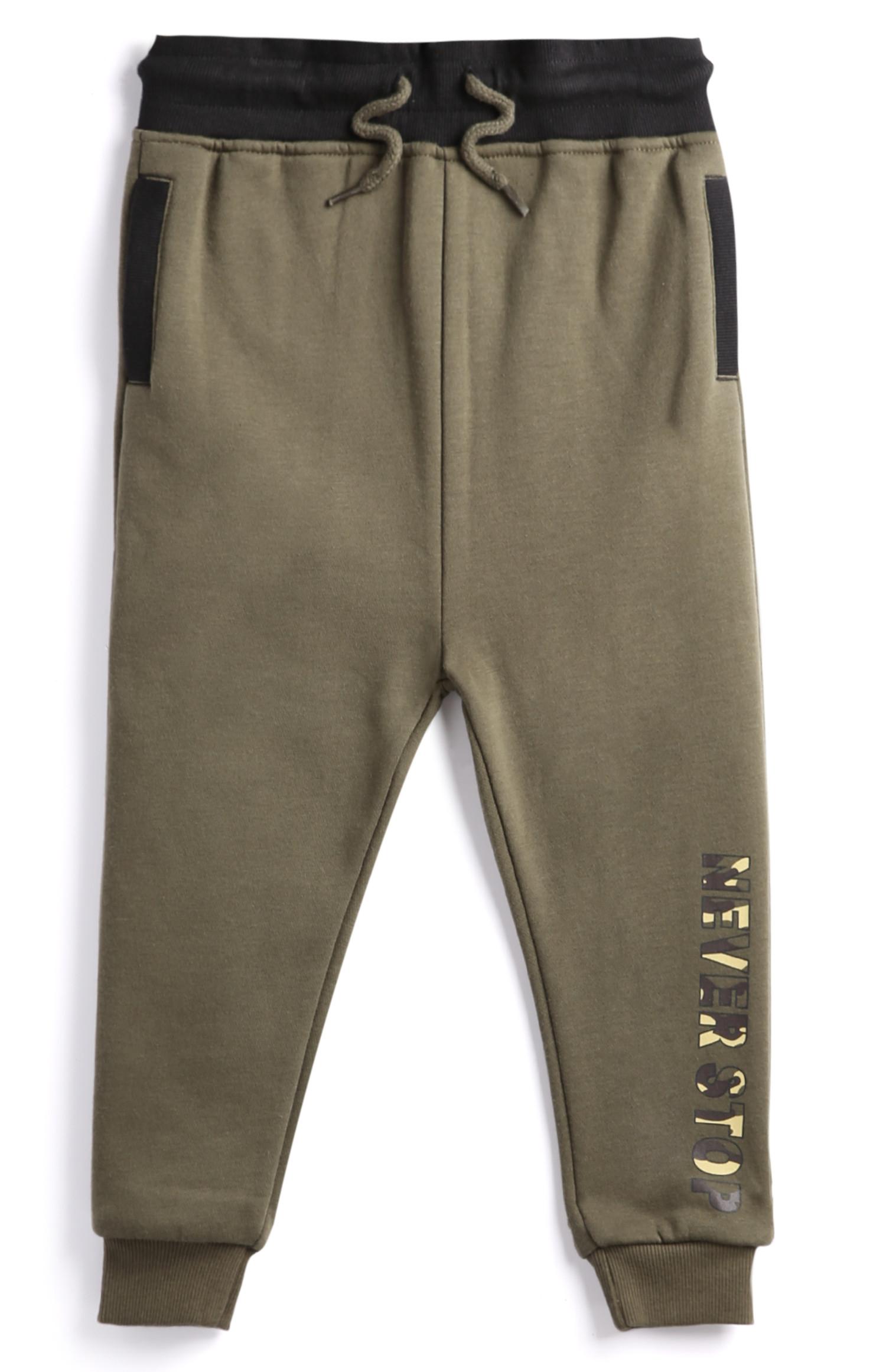 Pantalón de chándal color caqui para niño pequeño