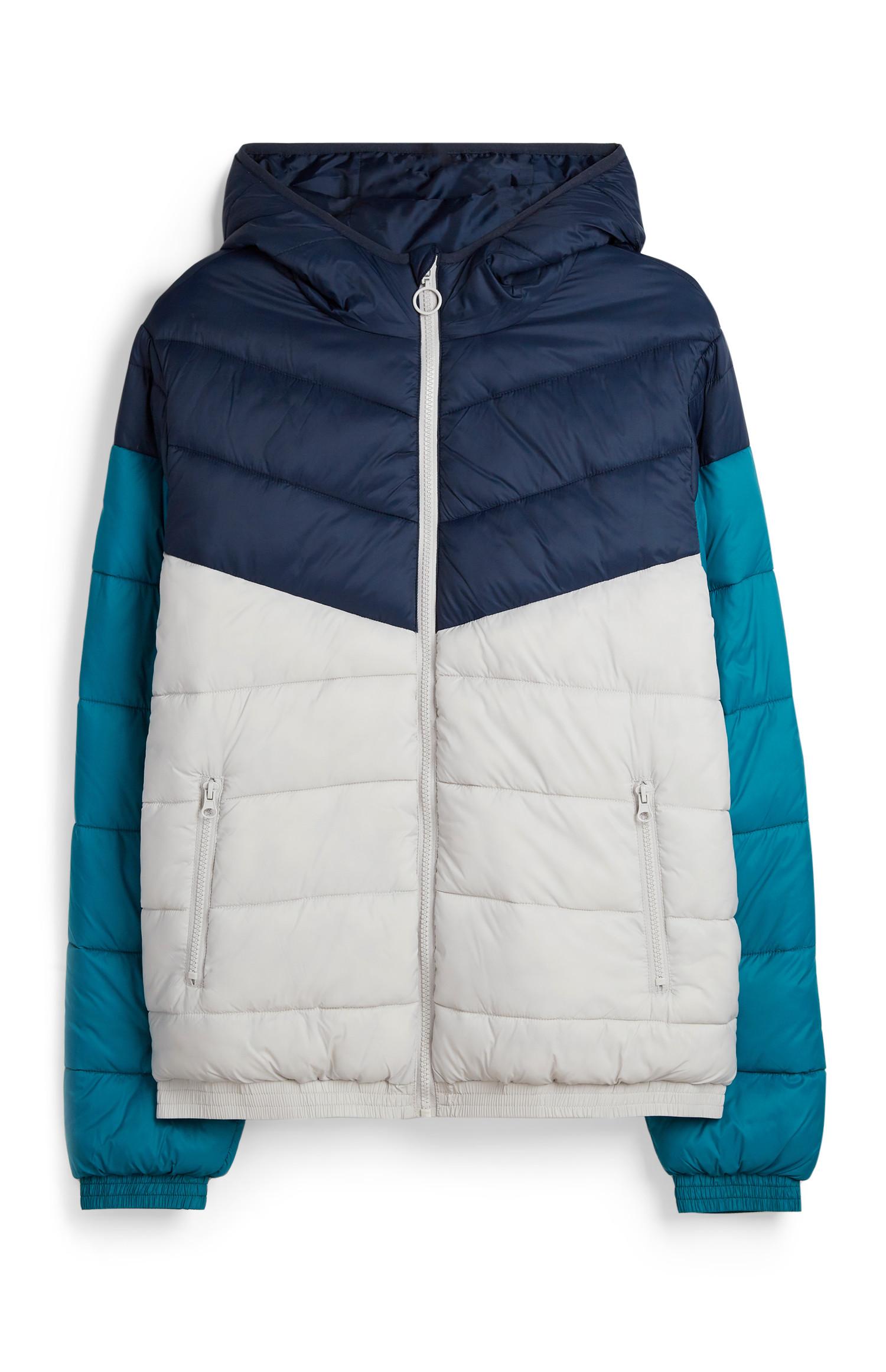 Casaco capuz bloco de cor