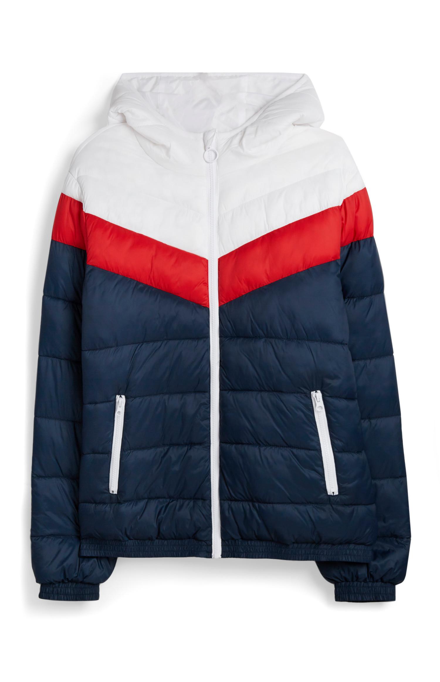 Casaco capuz bloco de cor