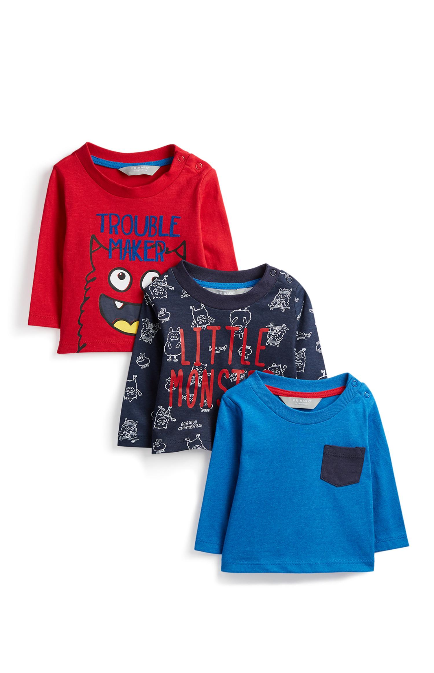 Fantovska majica za dojenčke Little Monsters, 3 kosi