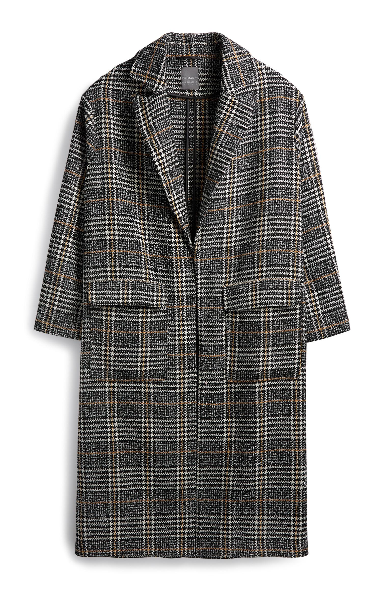 Casaco xadrez cinzento