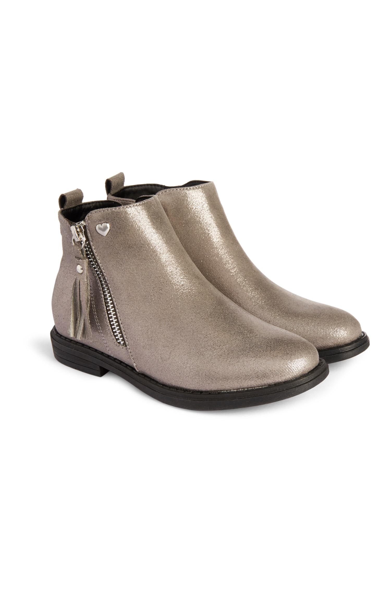 Botas con borla y cremallera doradas para niña mayor