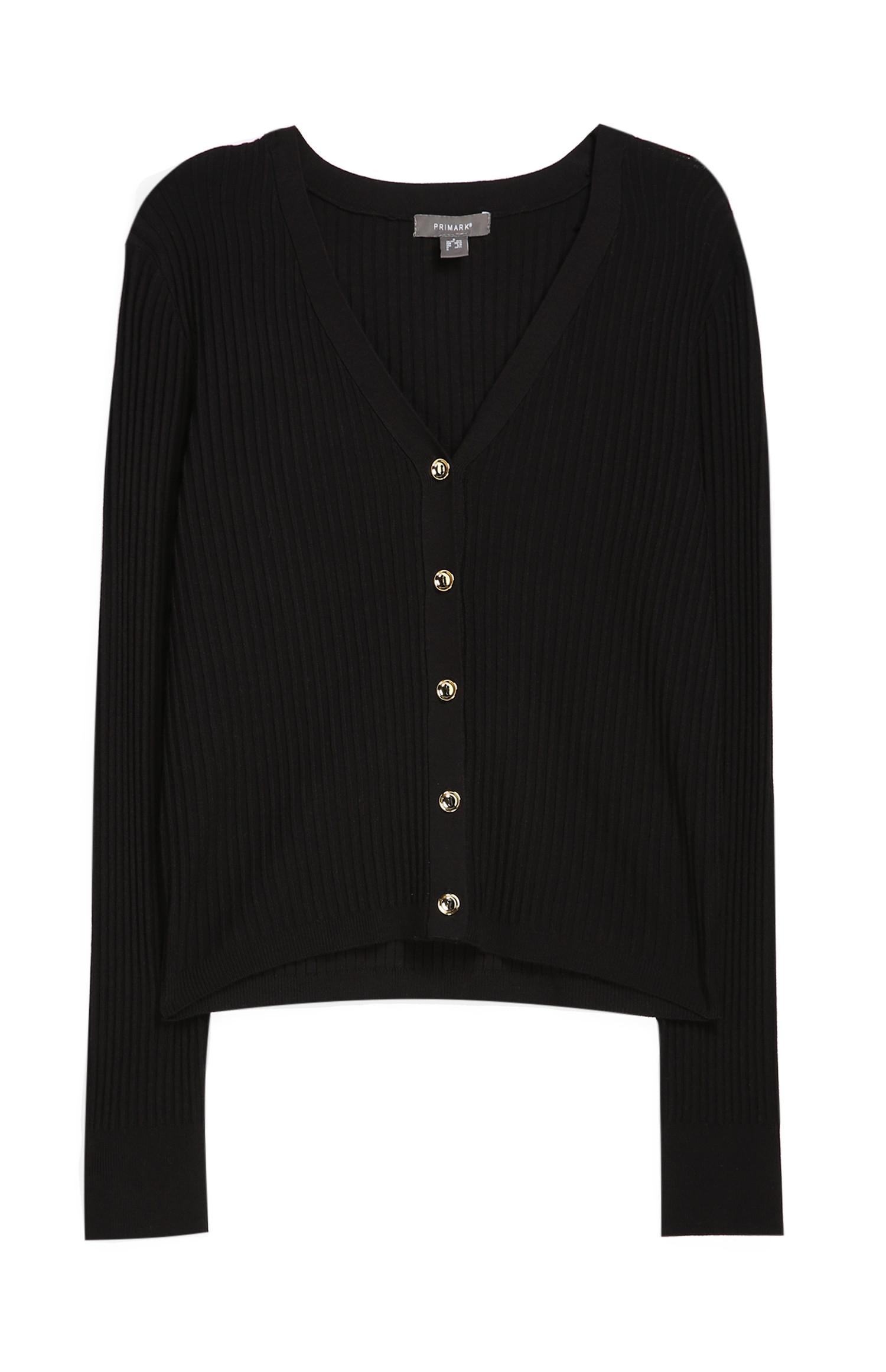 Casaco malha canelado preto