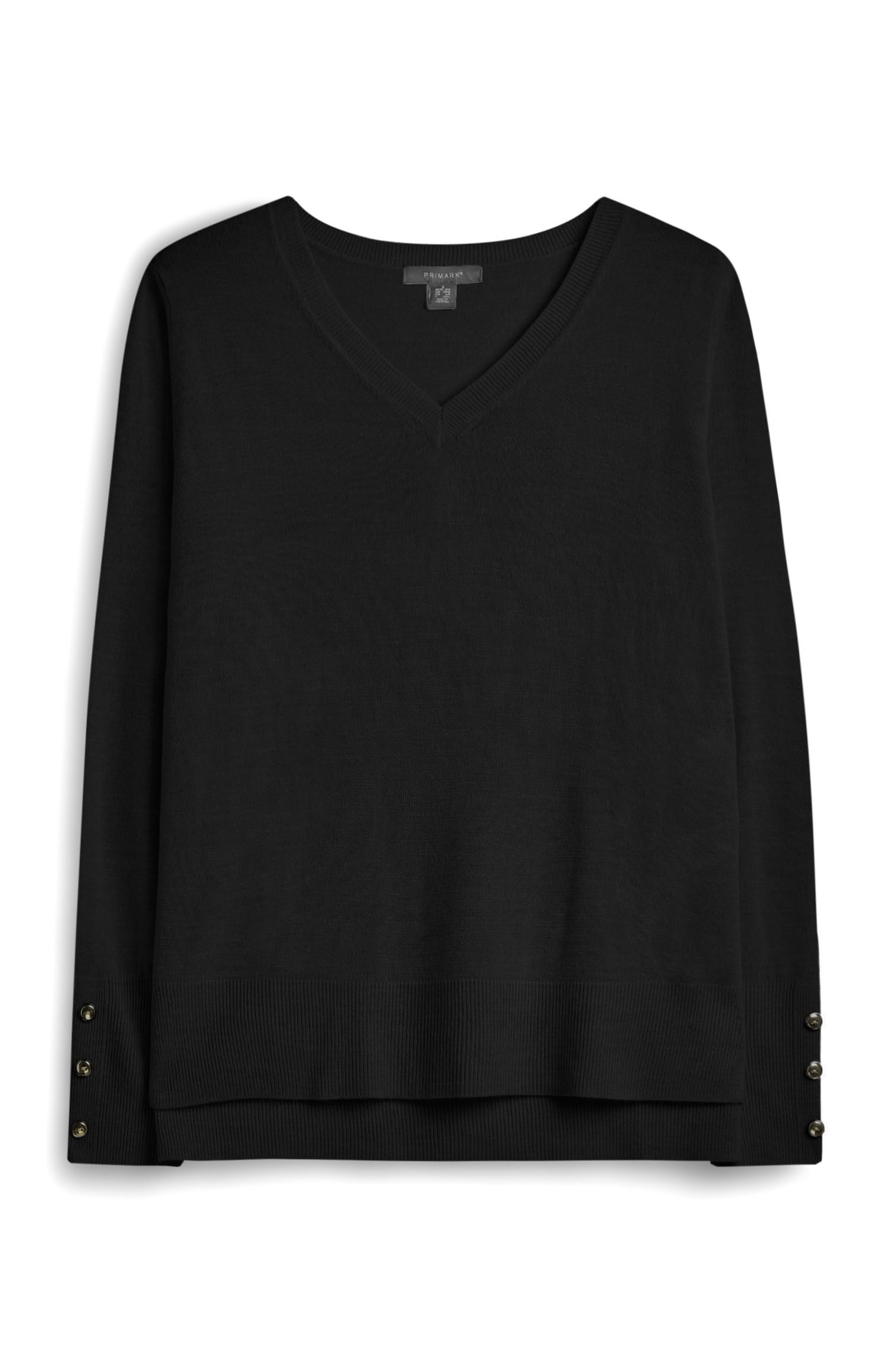 Camisola decote V preto