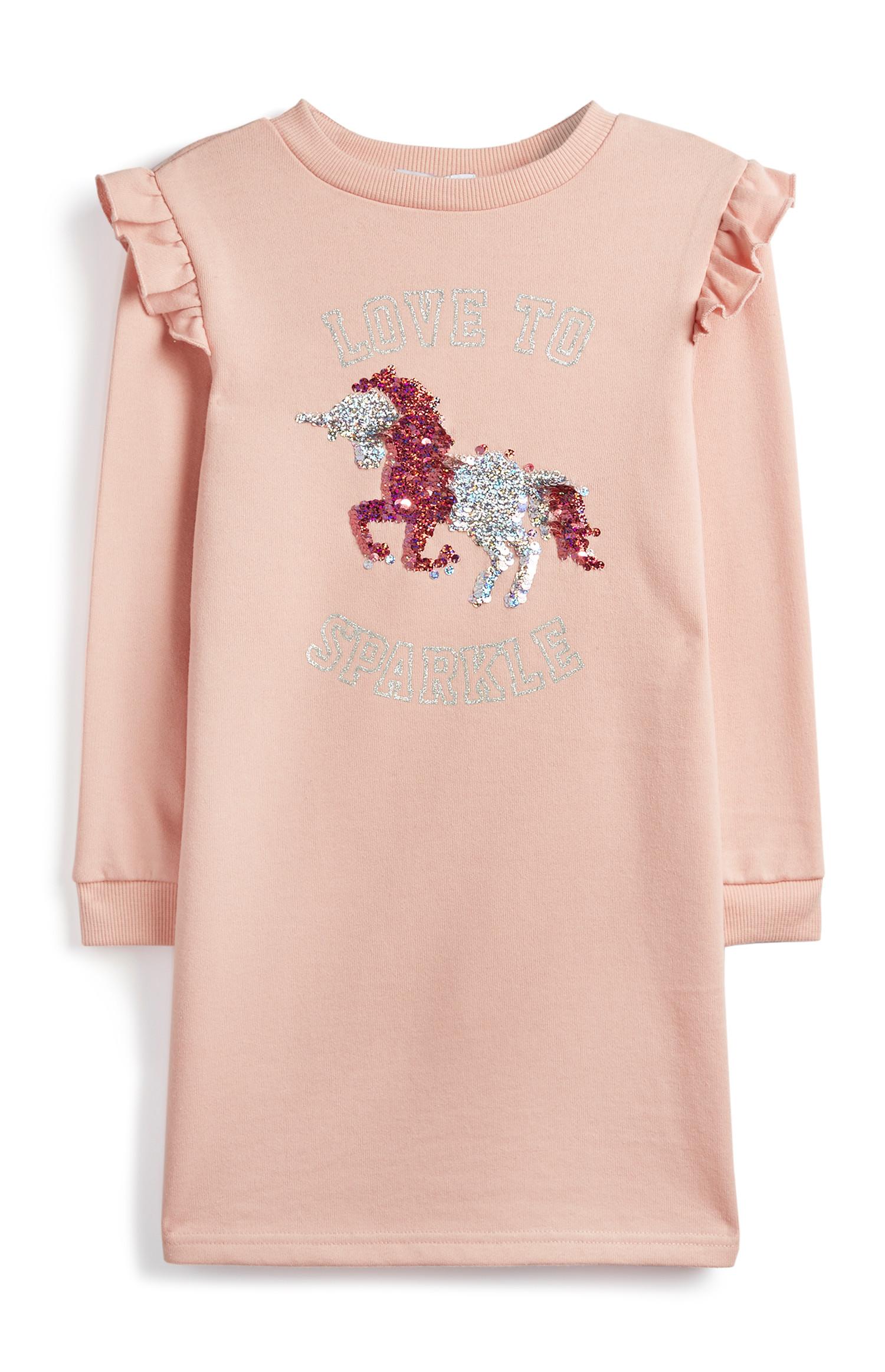 Vestido rosa de unicornio para niña mayor