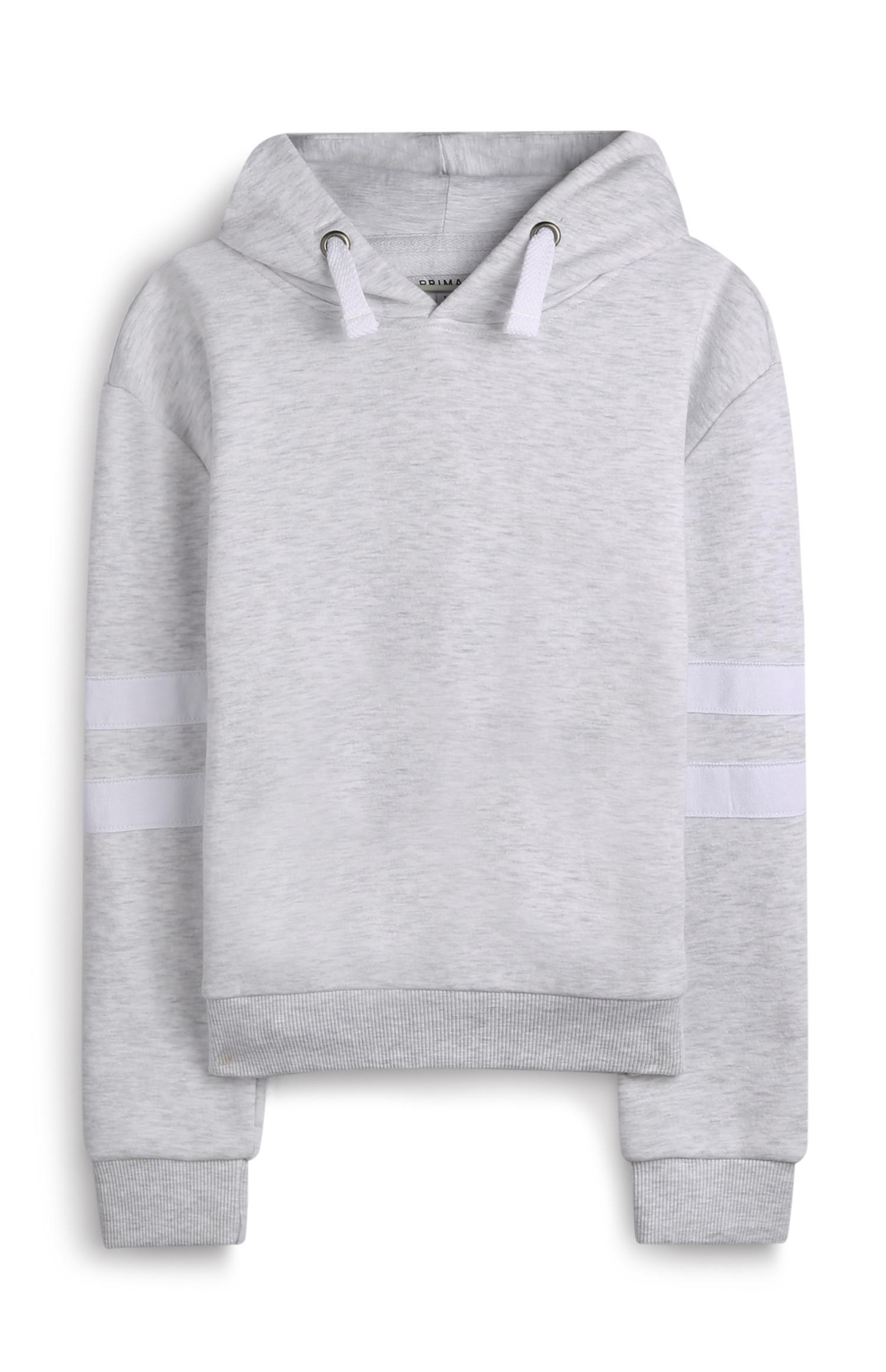 Sudadera gris con capucha para niña mayor