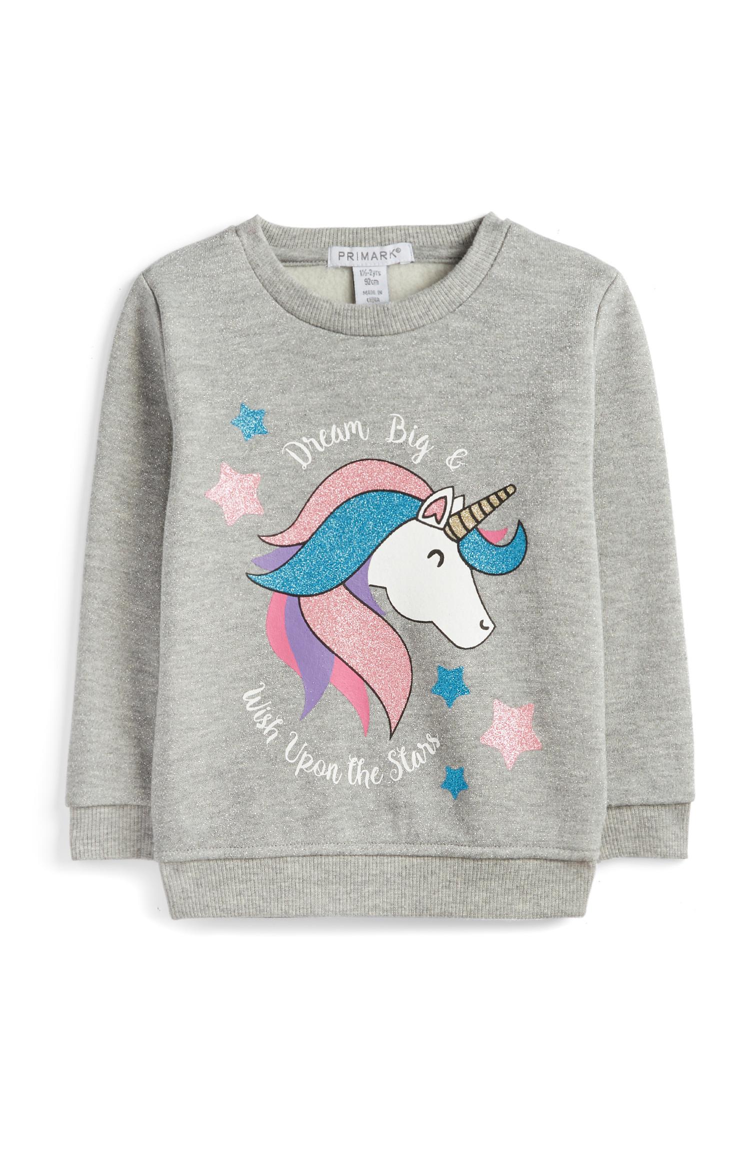 Jersey con unicornio de lentejuelas para niña pequeña