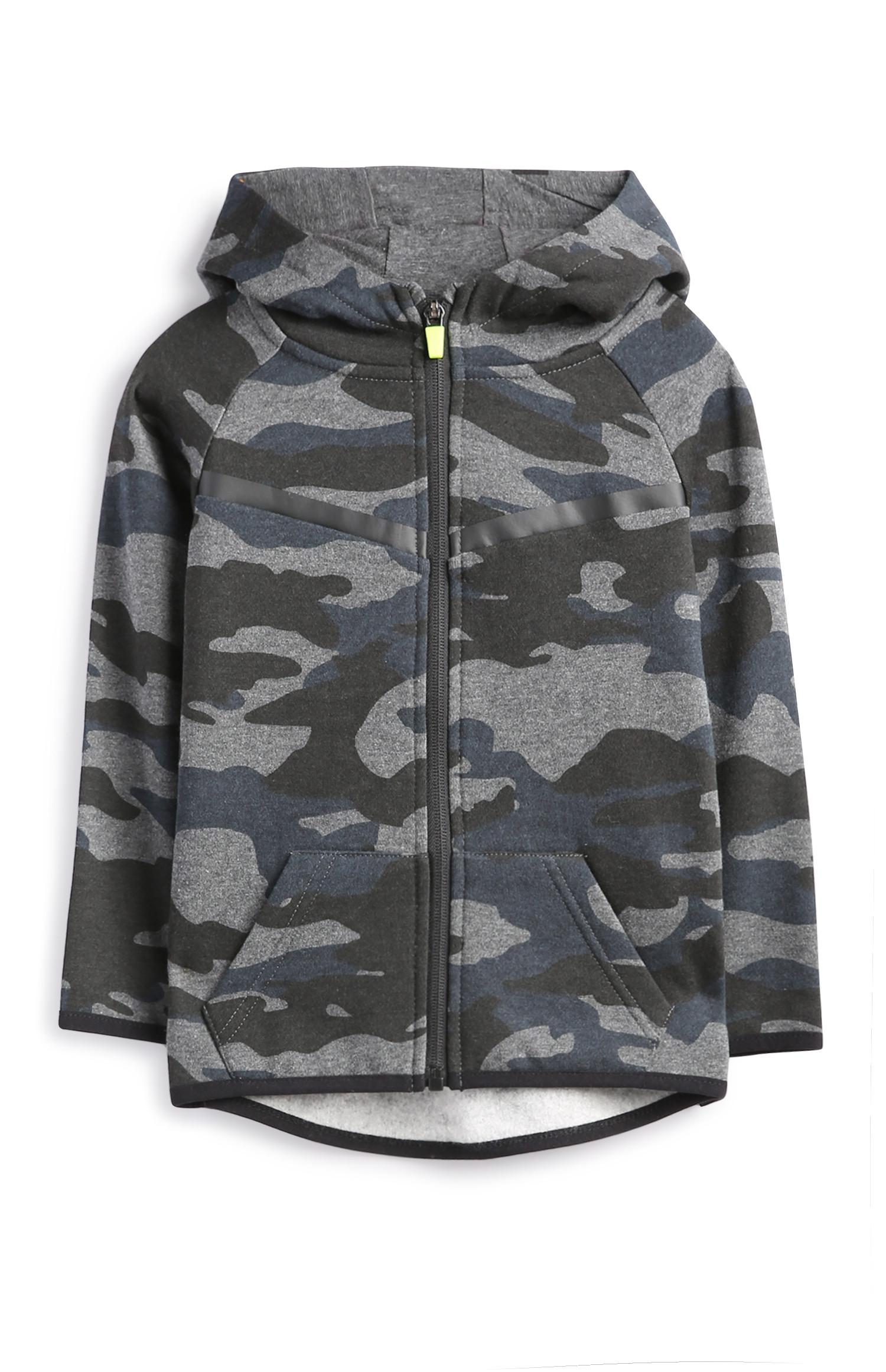 Sudadera negra de camuflaje con capucha para niño pequeño