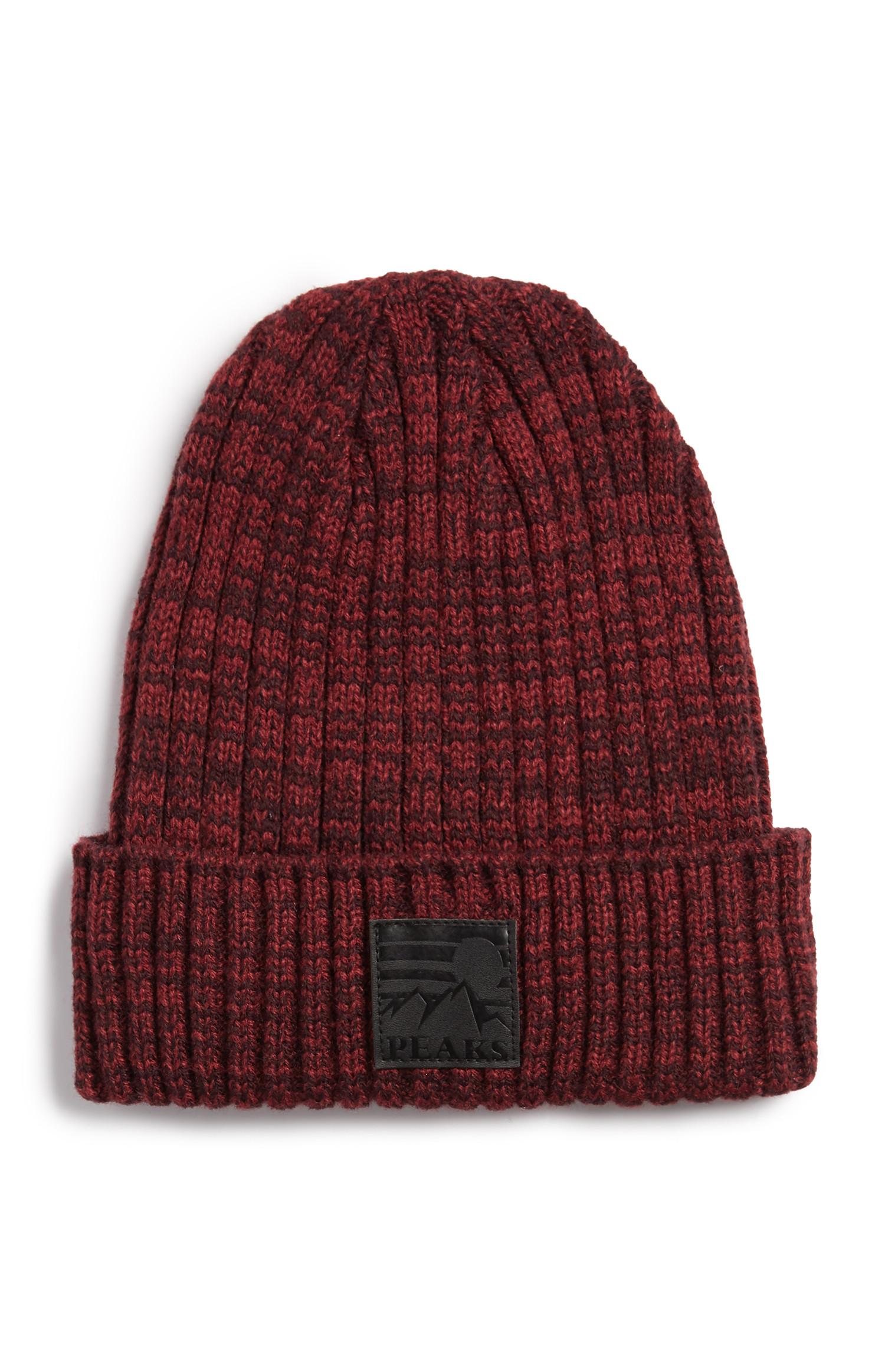 Gorro dobra Peaks cor de vinho