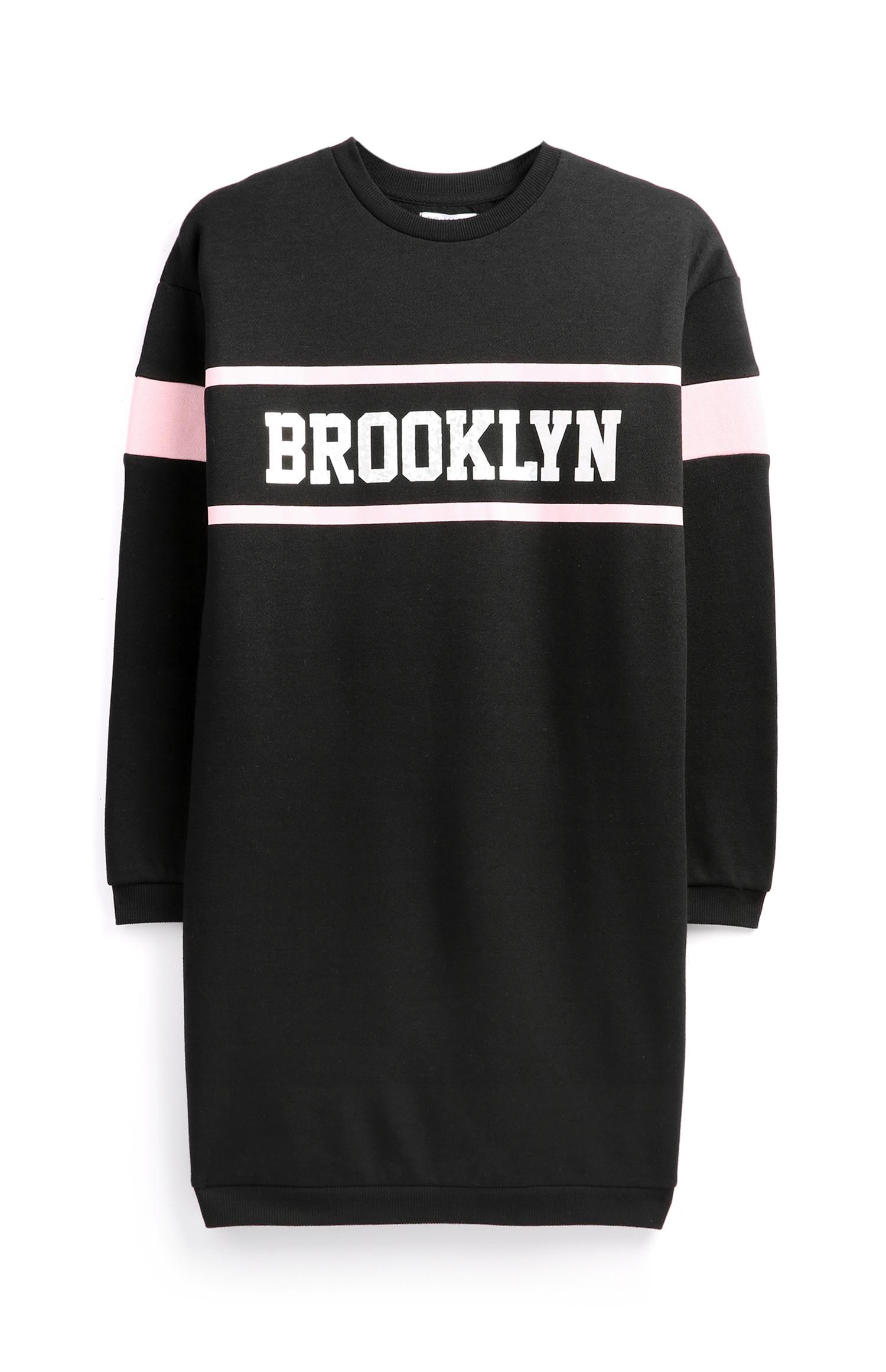 Vestido estilo sudadera con mensaje para niña mayor