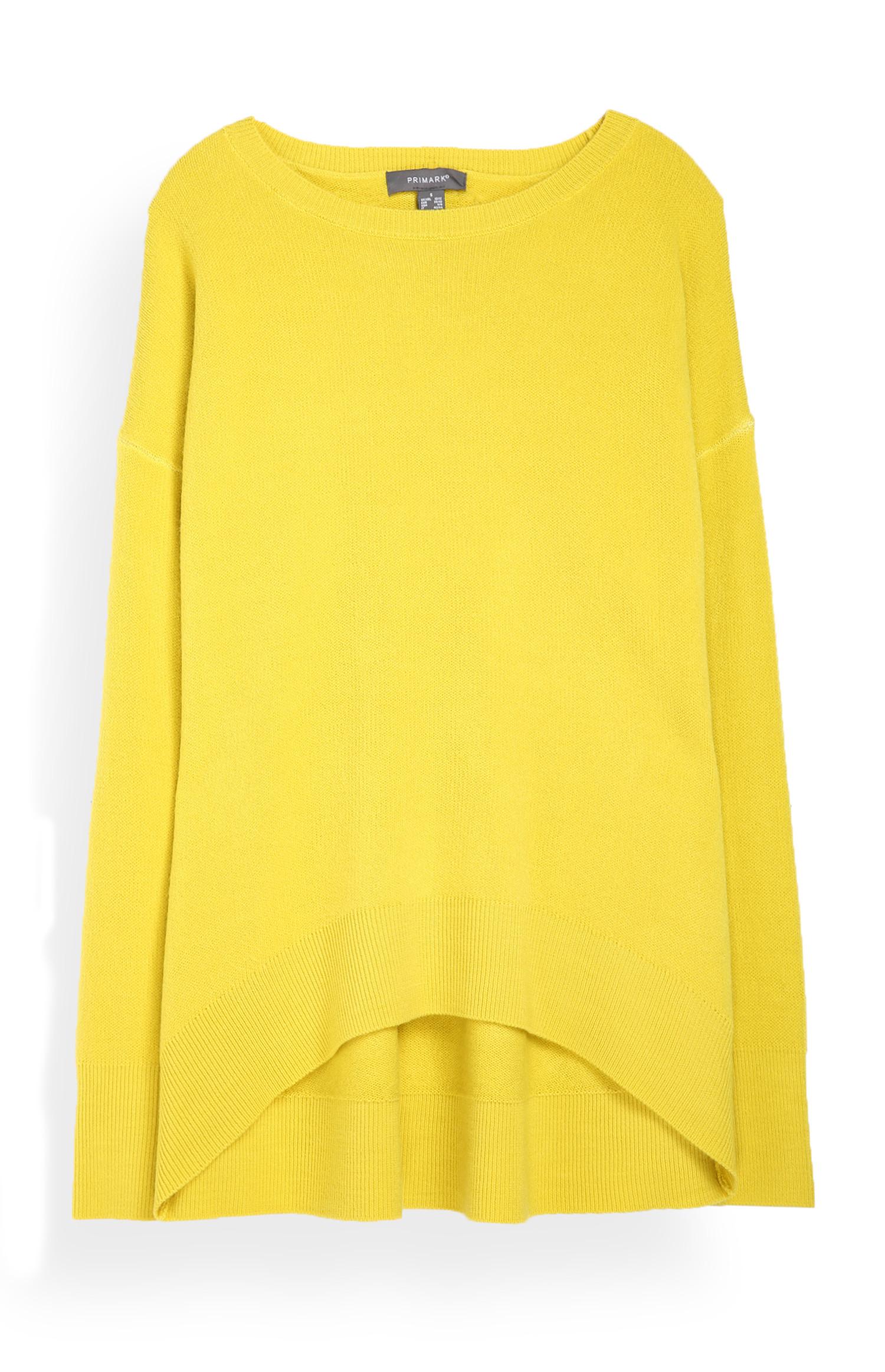 Camisola bainha curva amarelo