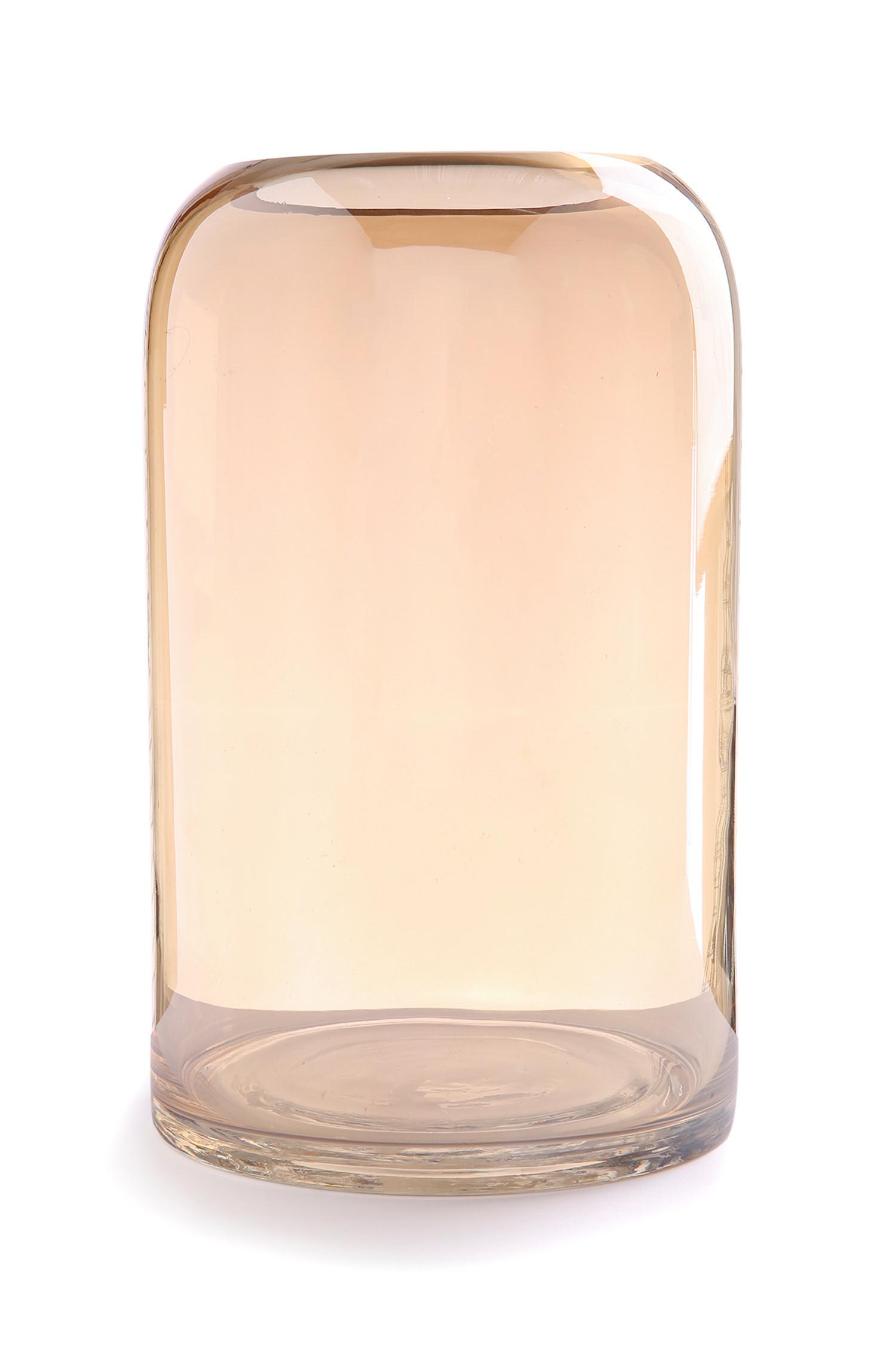 Portavelas de cristal ámbar