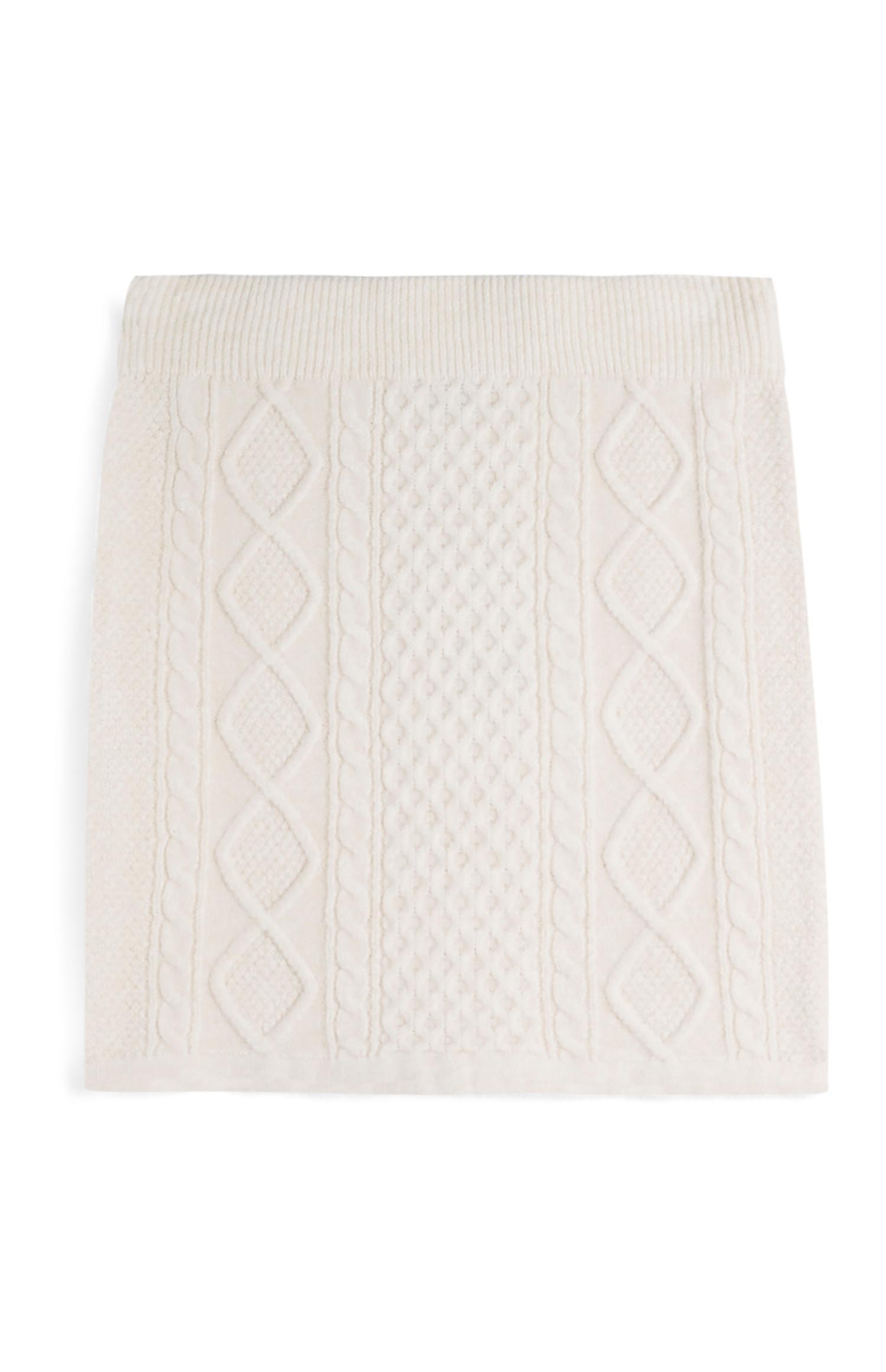 Saia malha entrançada creme