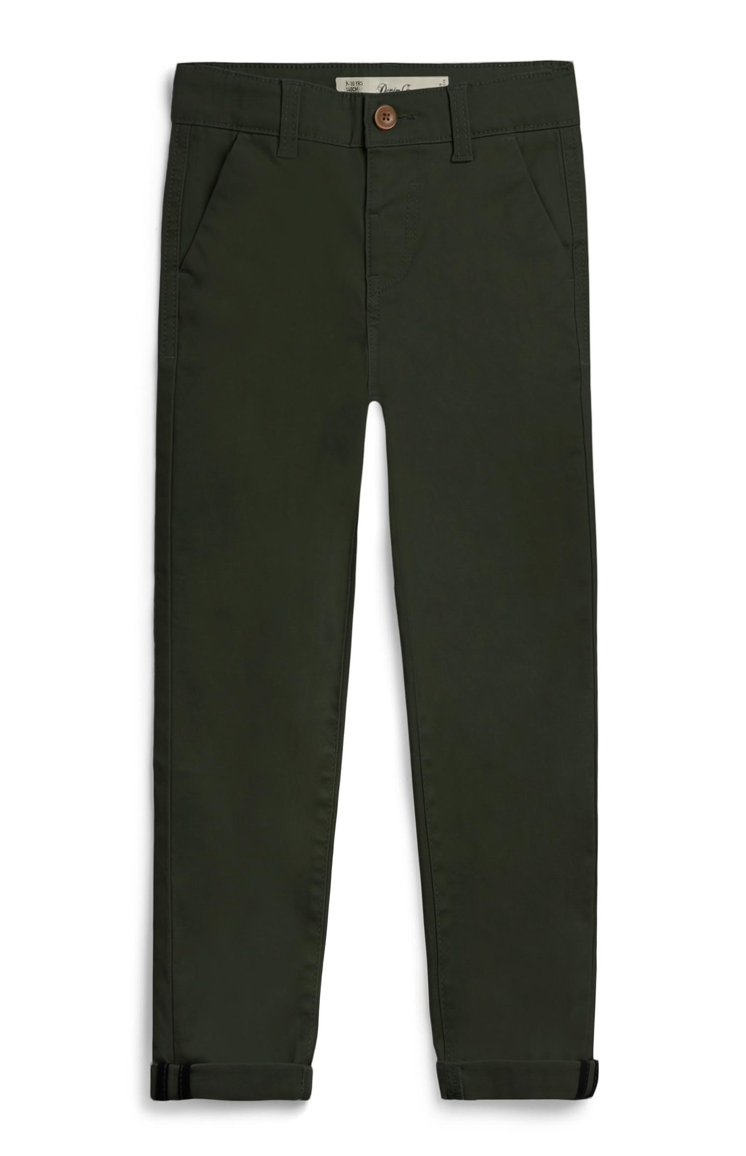 Chinos elásticos caqui para niño mayor