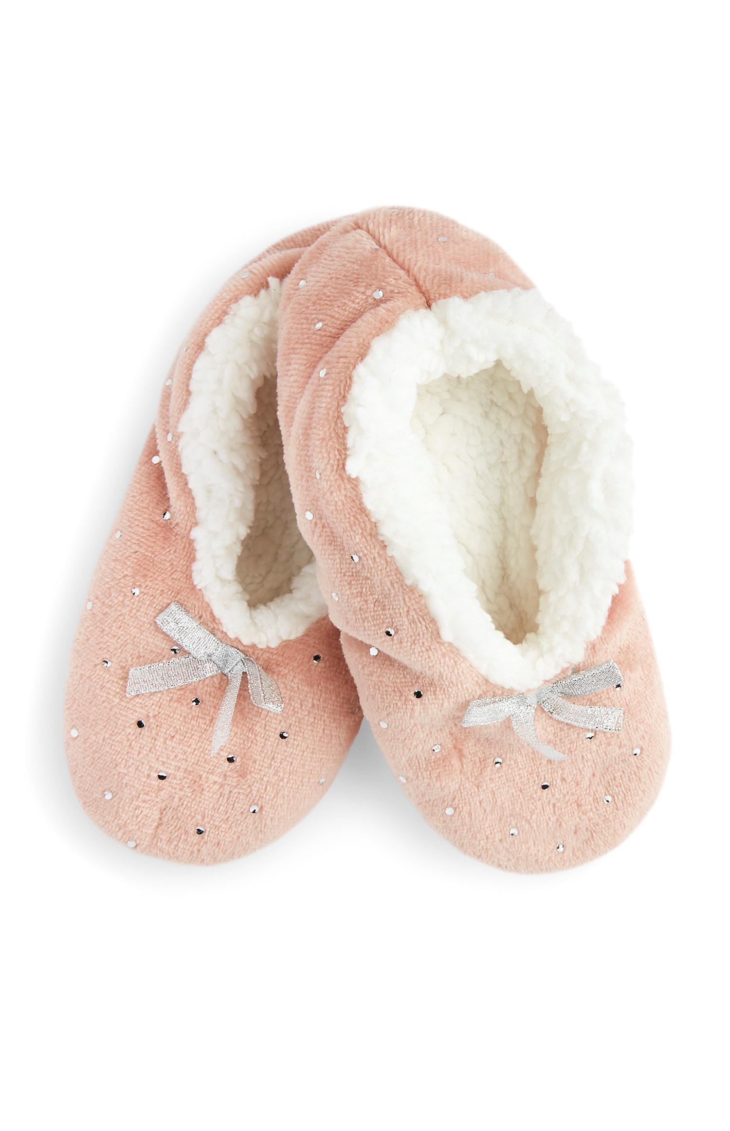 Pantuflas rosa palo con strass