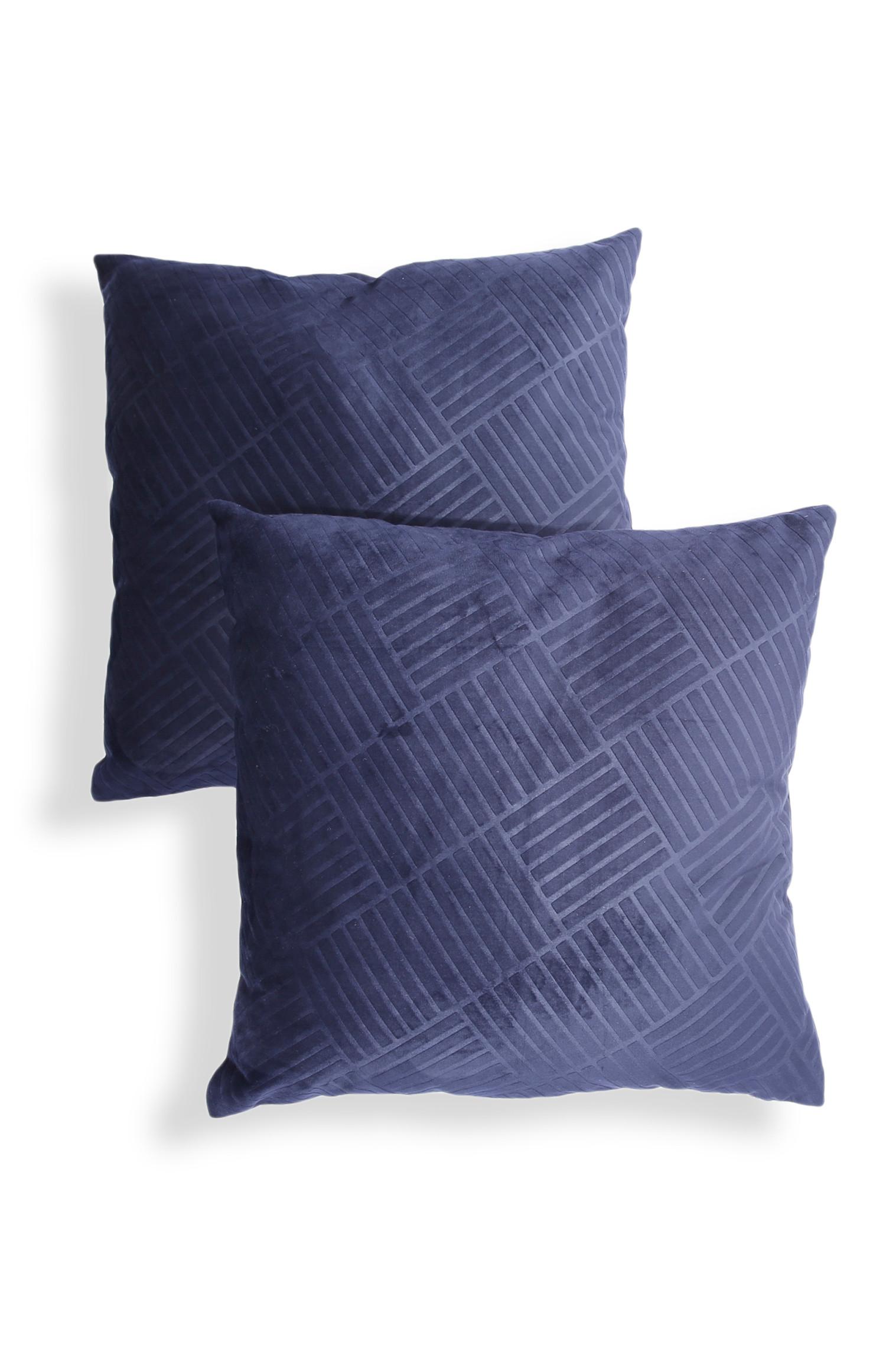 Pack de 2 cojines morados de terciopelo con textura