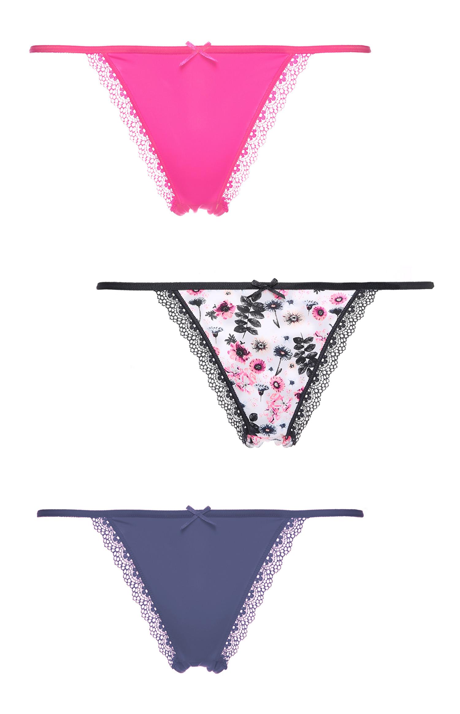 Pack 3 tangas cor-de-rosa