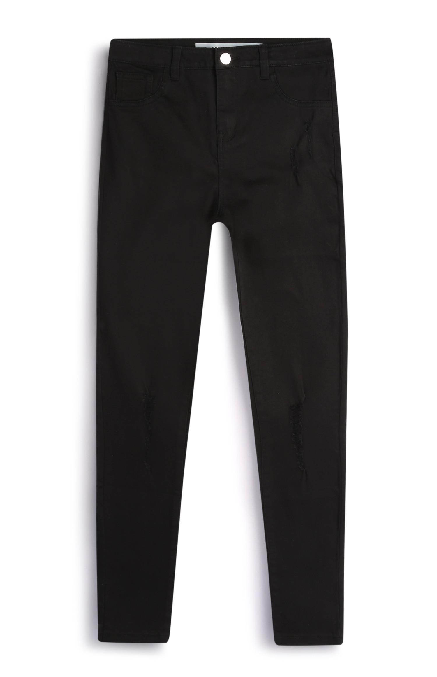 Vaquero pitillo negro grisáceo para niña mayor