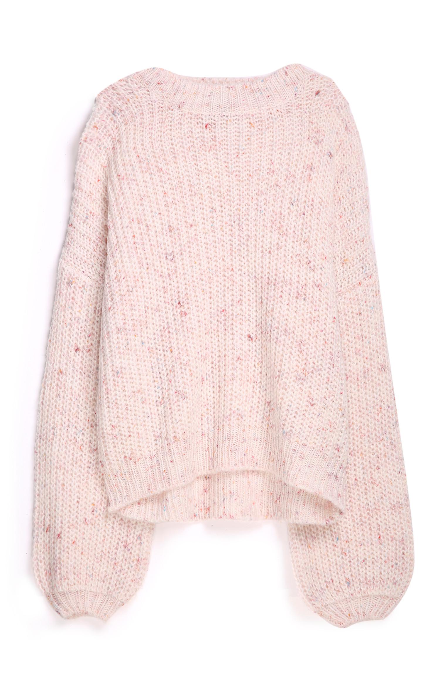 Camisola manga balão cor-de-rosa