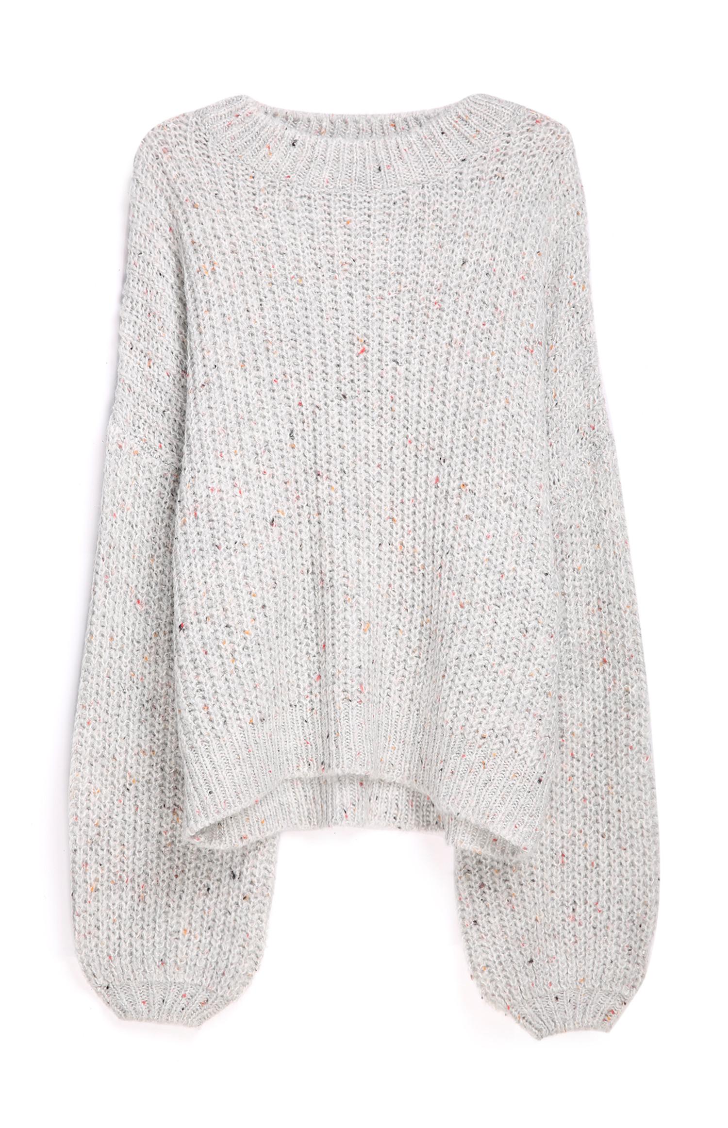 Camisola manga balão cinzento