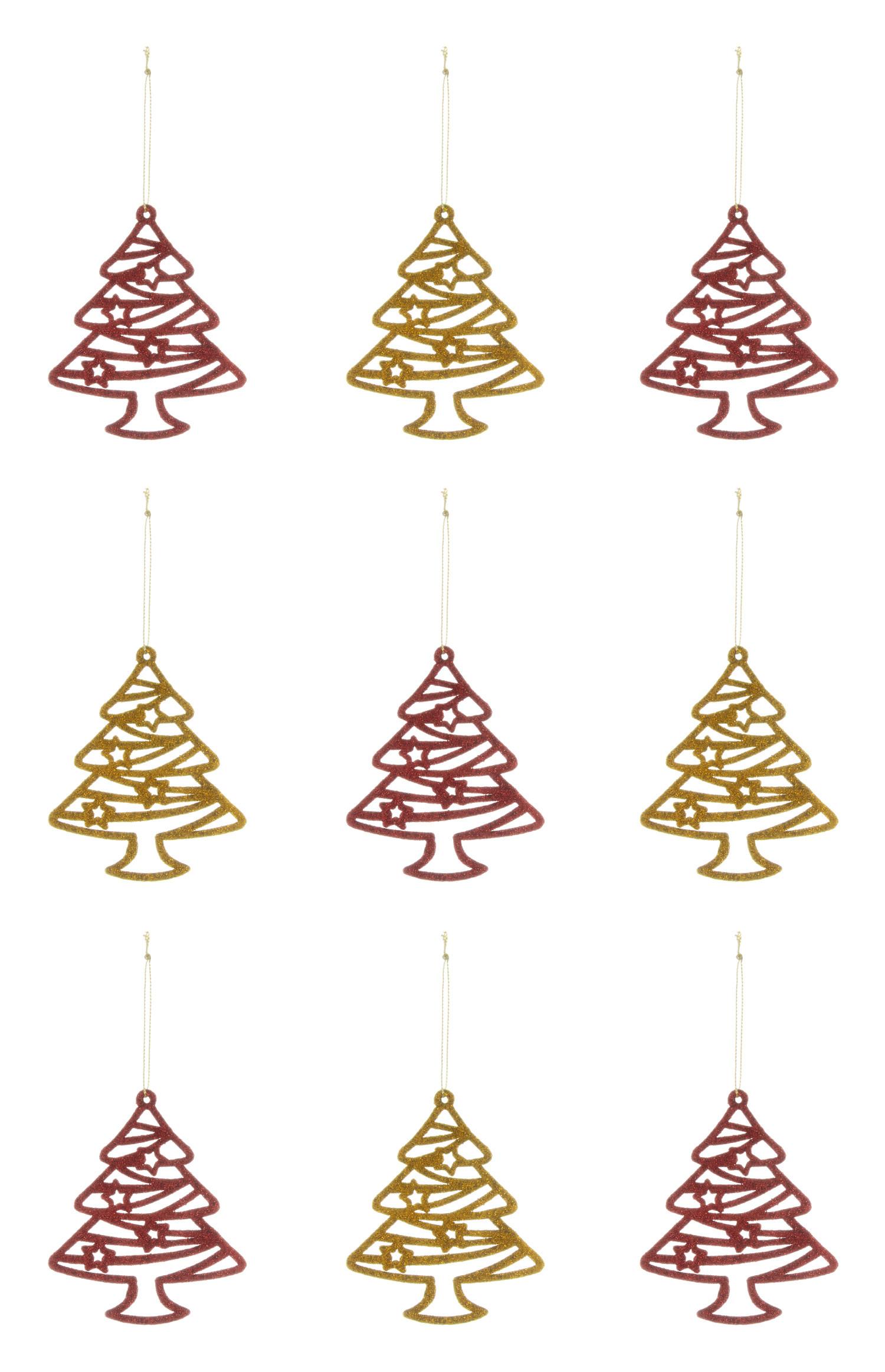 Pack de 9 adornos de árbol
