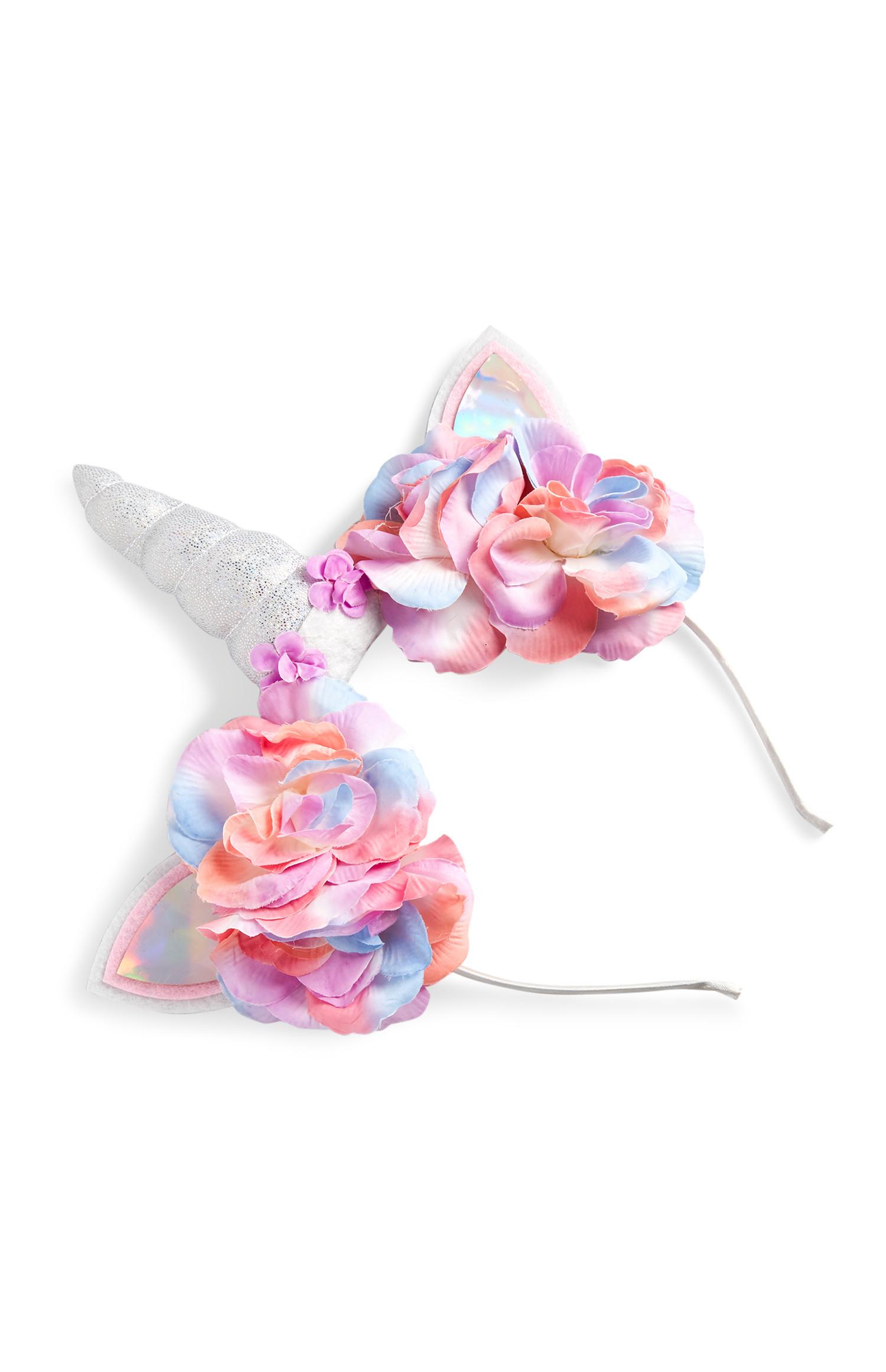 Diadema de unicornio con flores