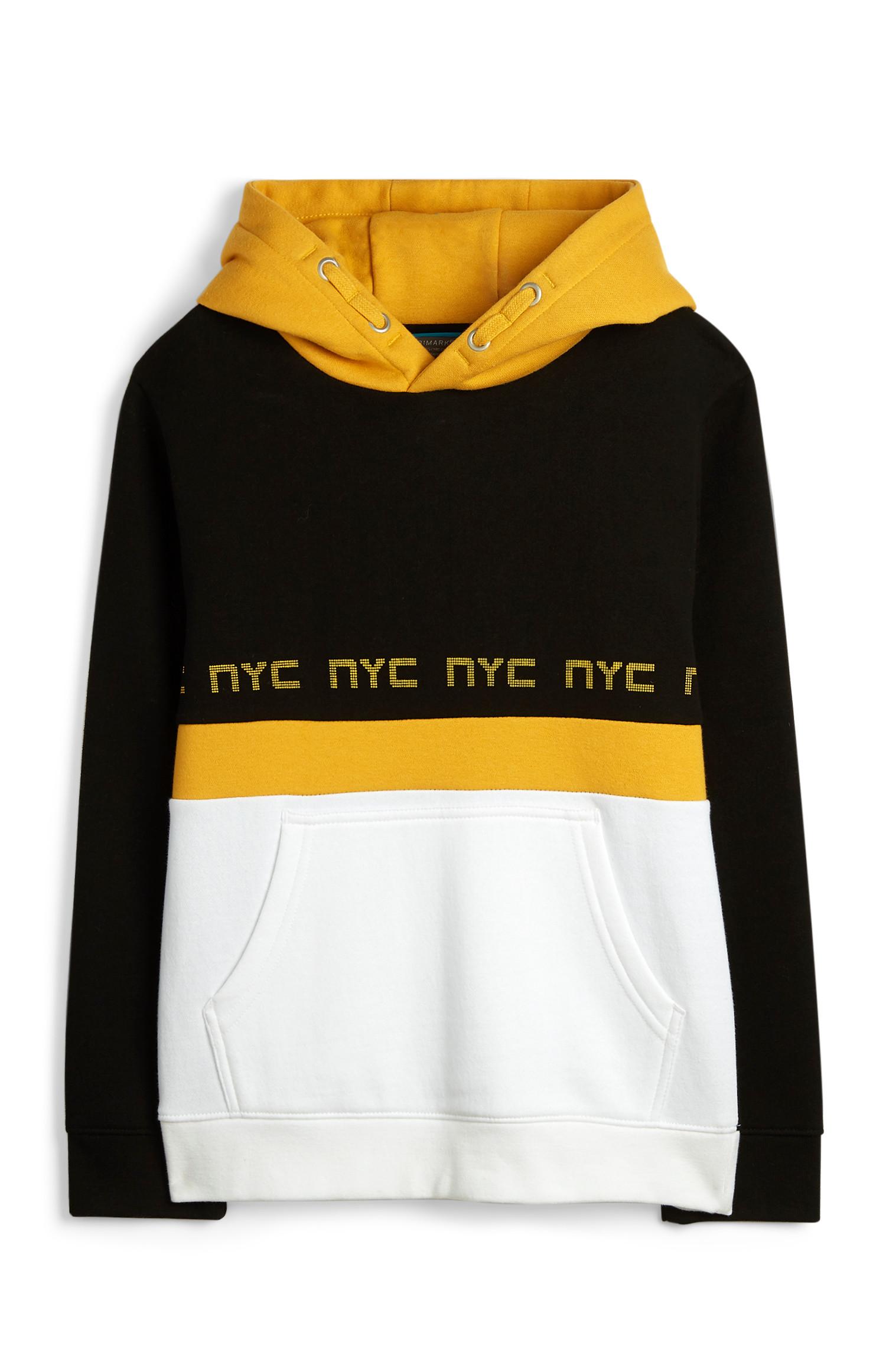 Pulover s kapuco in barvnimi bloki za starejše dečke