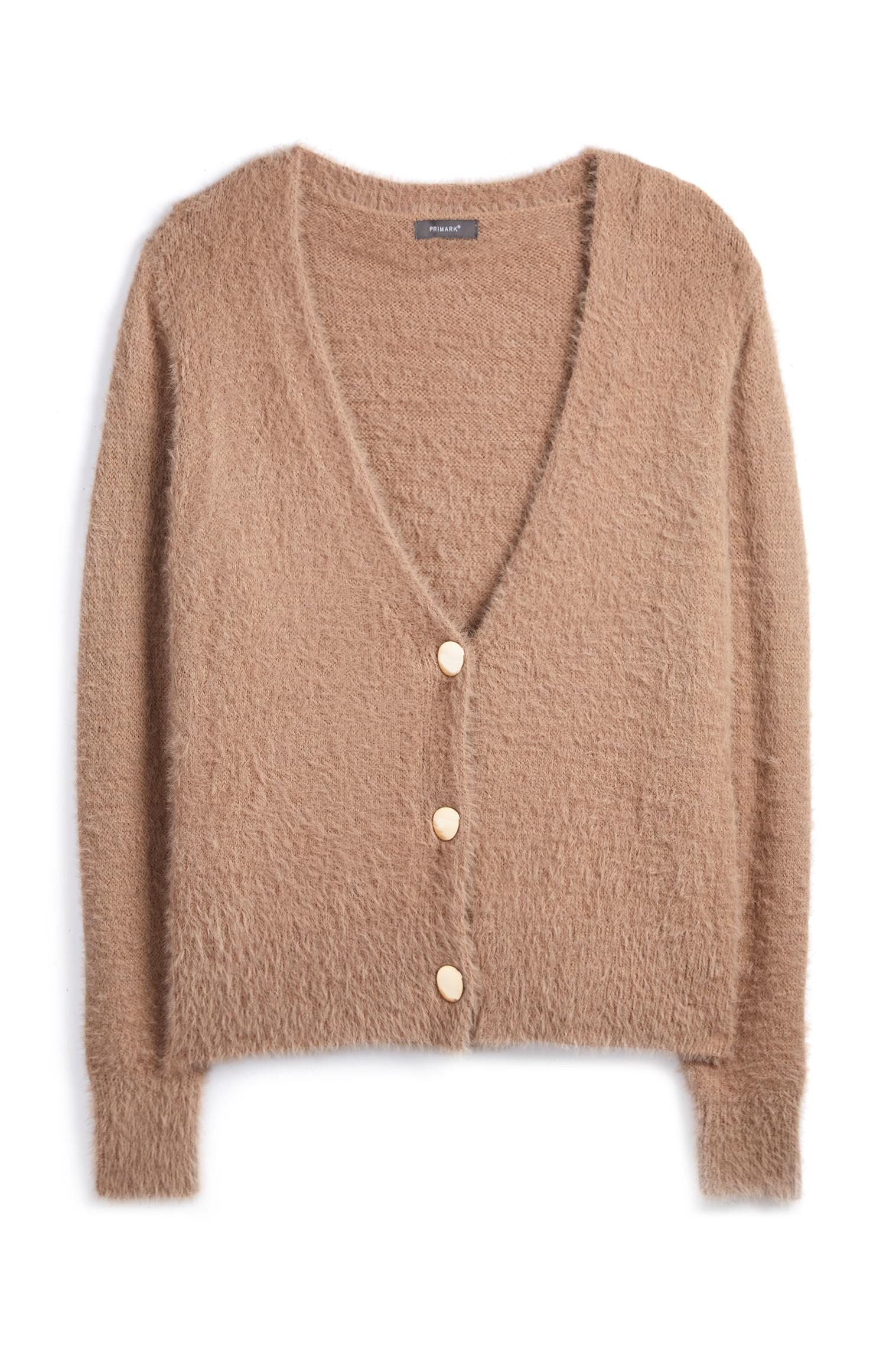 Casaco malha felpuda camel