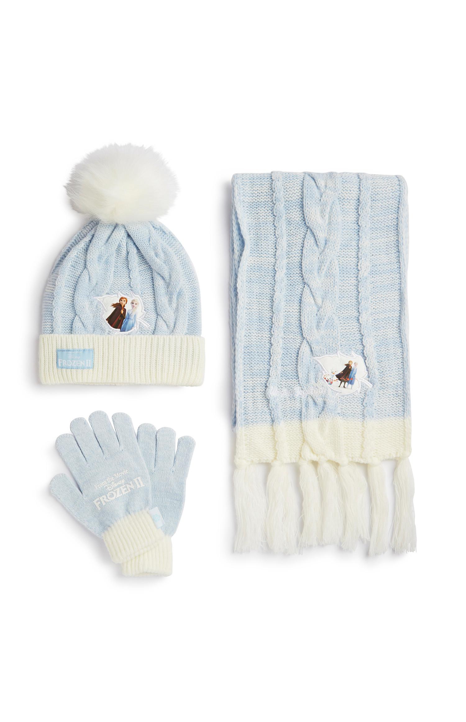 Gorro y guantes azul y blanco de Frozen