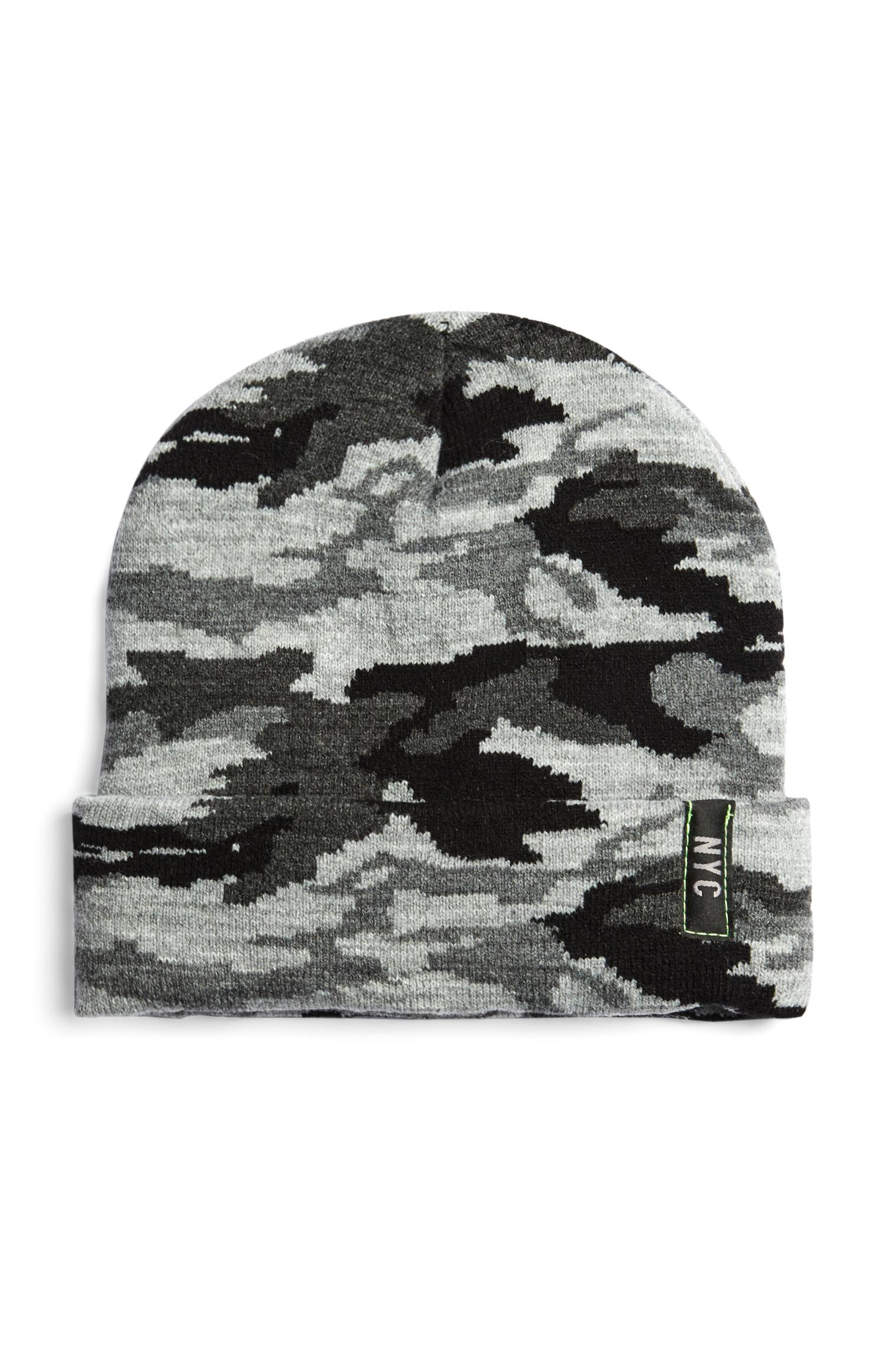 Gorro de camuflaje gris