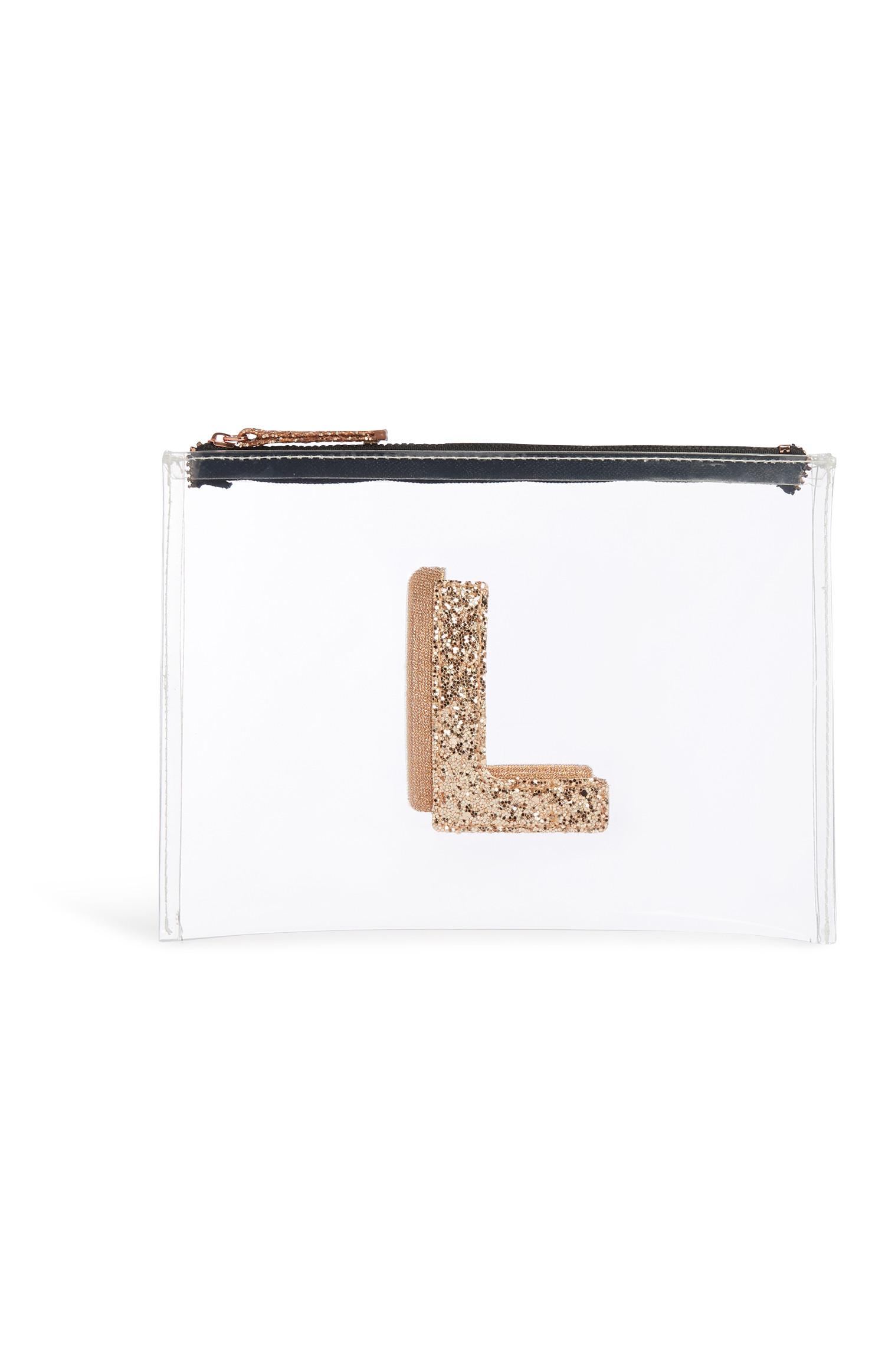 Monedero transparente con inicial