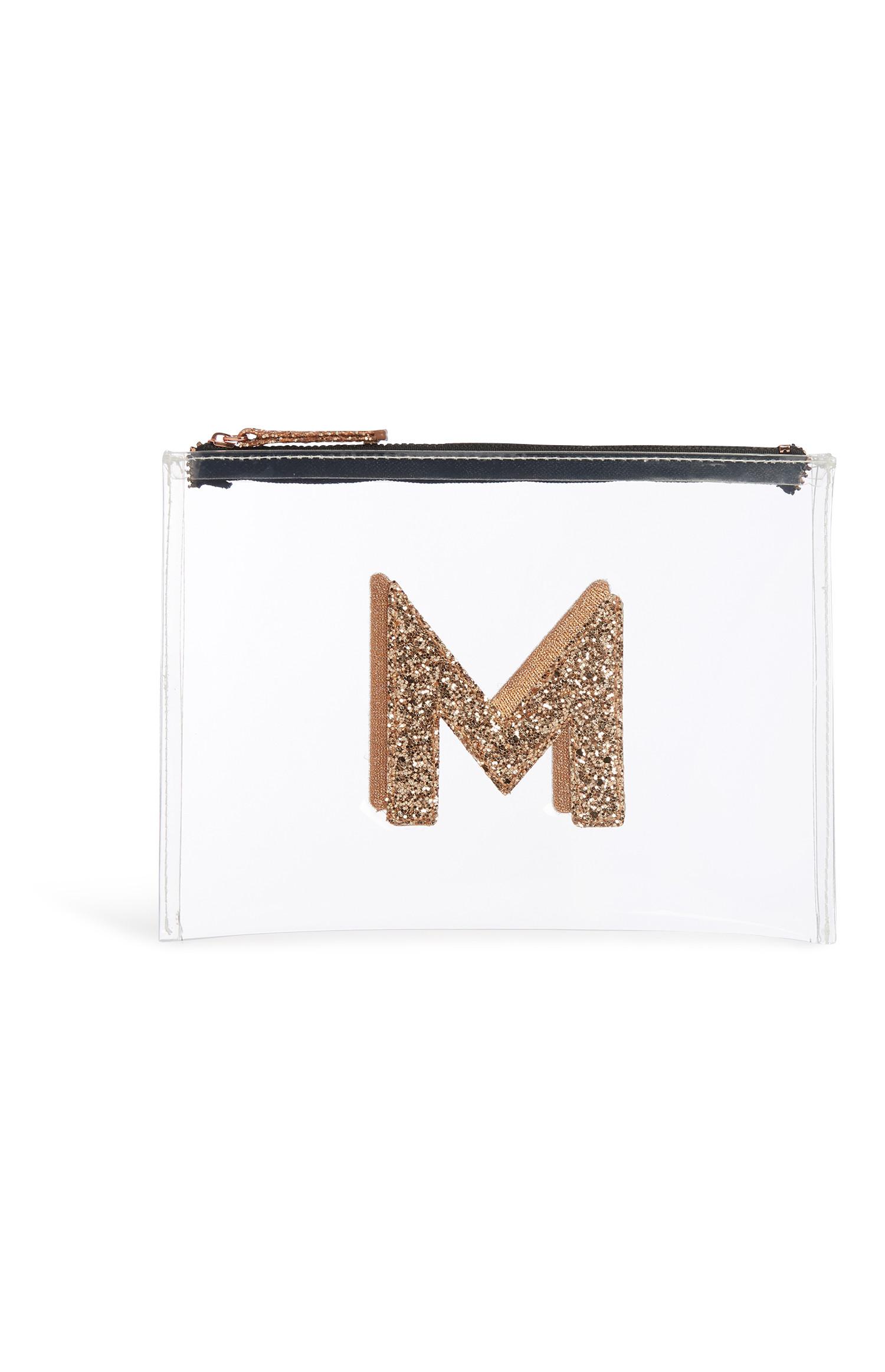 Monedero transparente con inicial