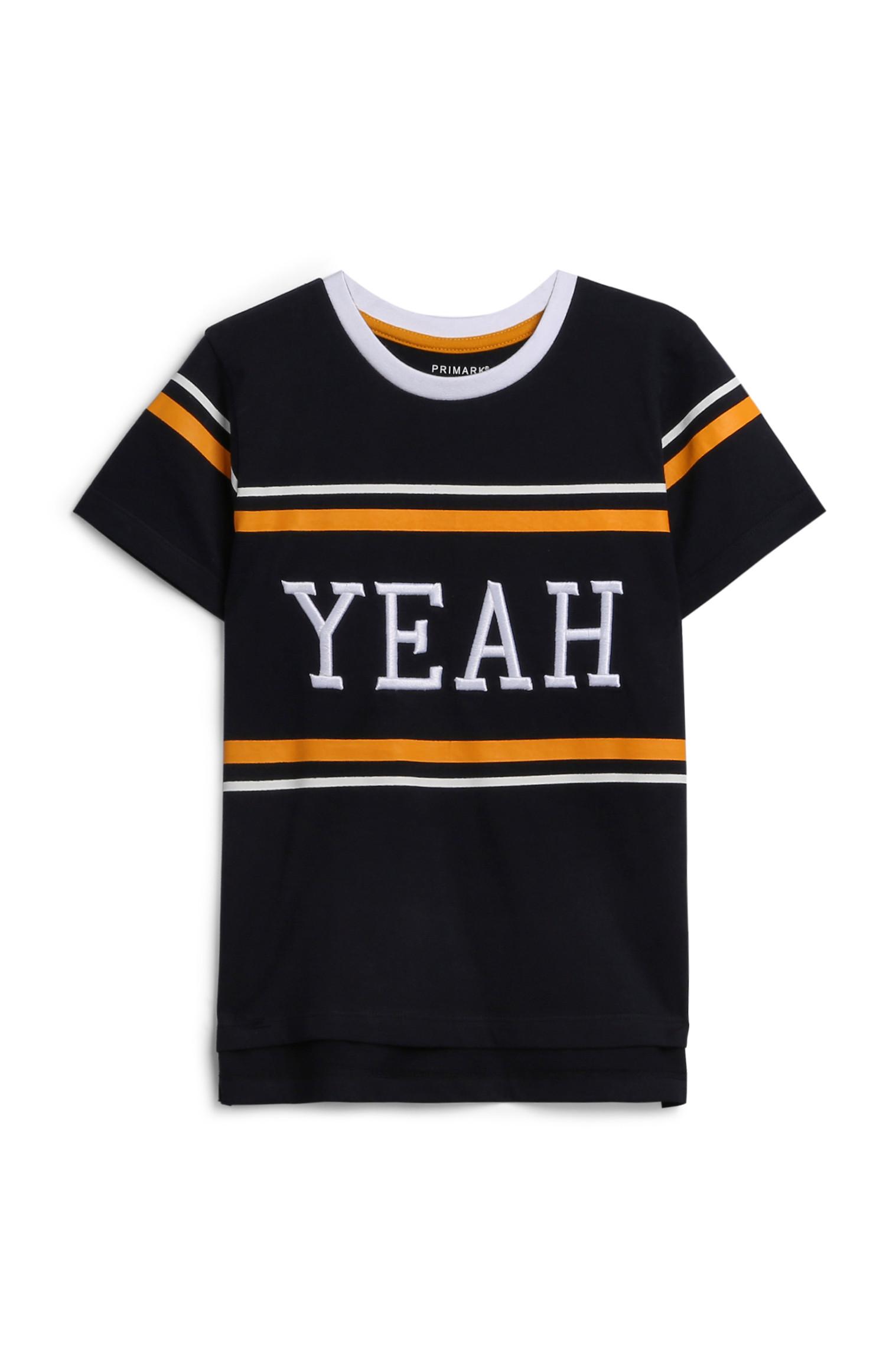 Mornarsko modra majica z napisom za mlajše dečke