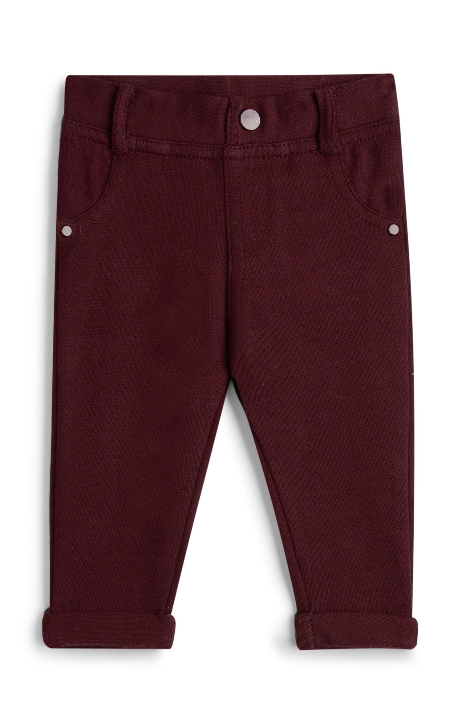 Burgundsko rdeče dekliške hlače za dojenčke
