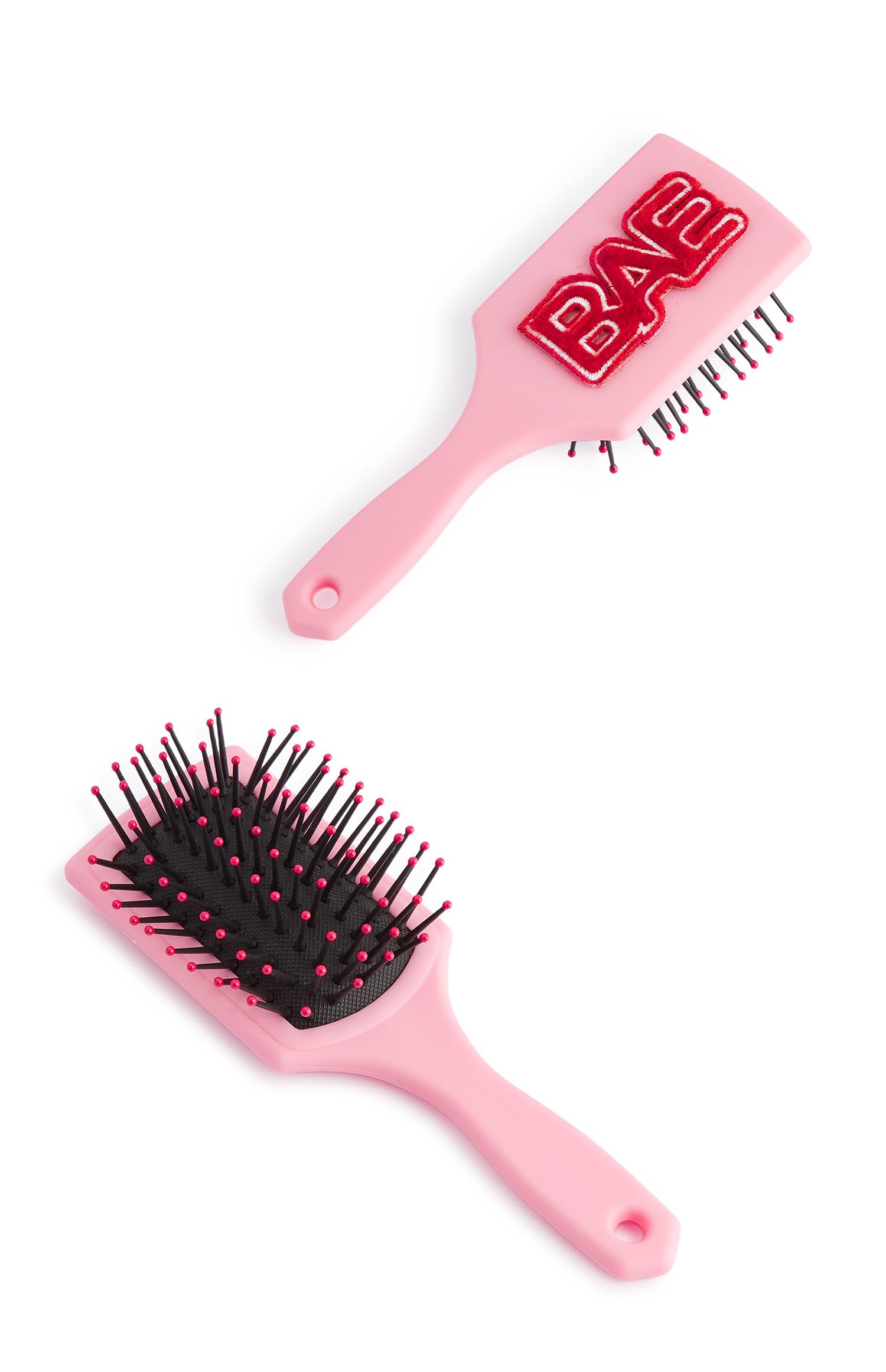 Escova plana Bae cor-de-rosa