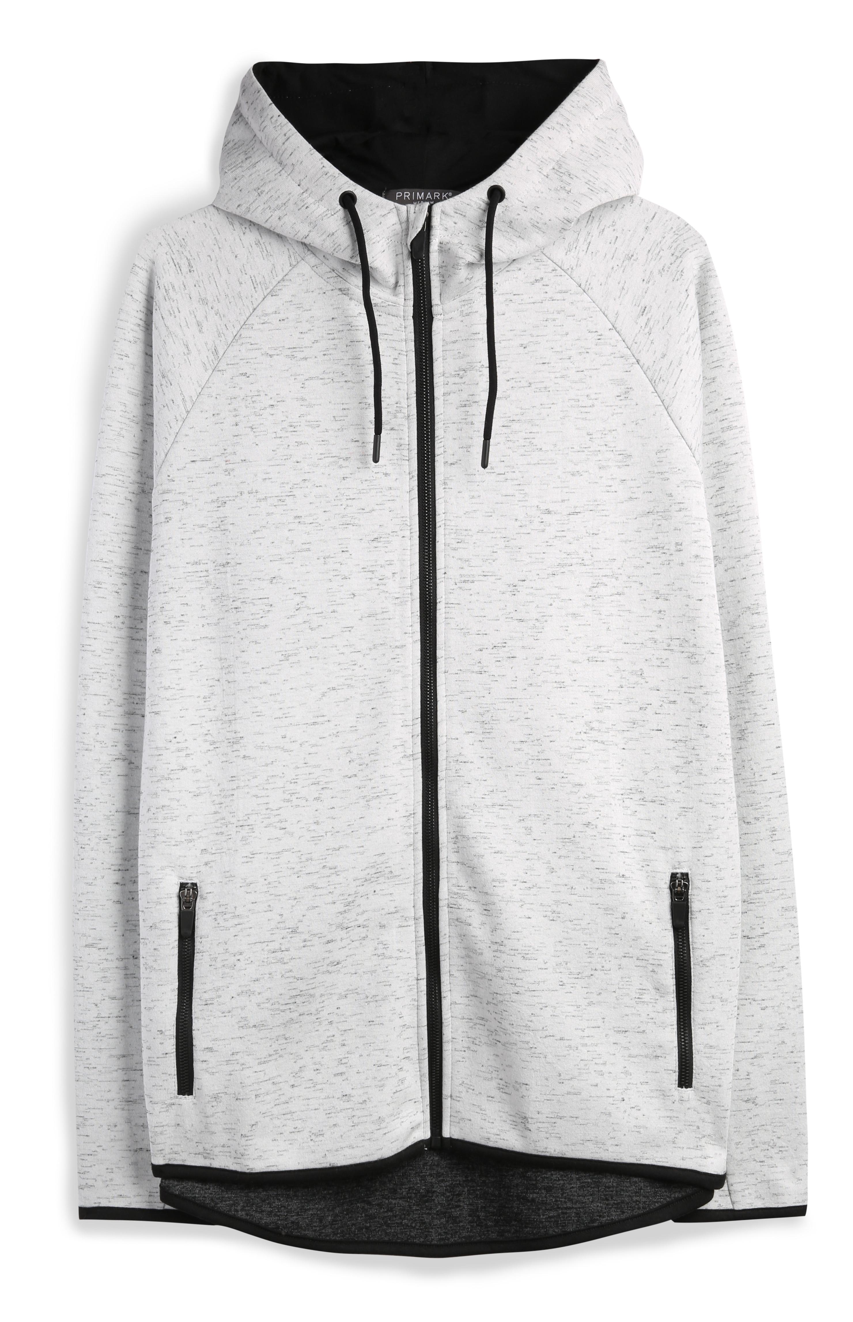 Casaco capuz fecho desportivo cru