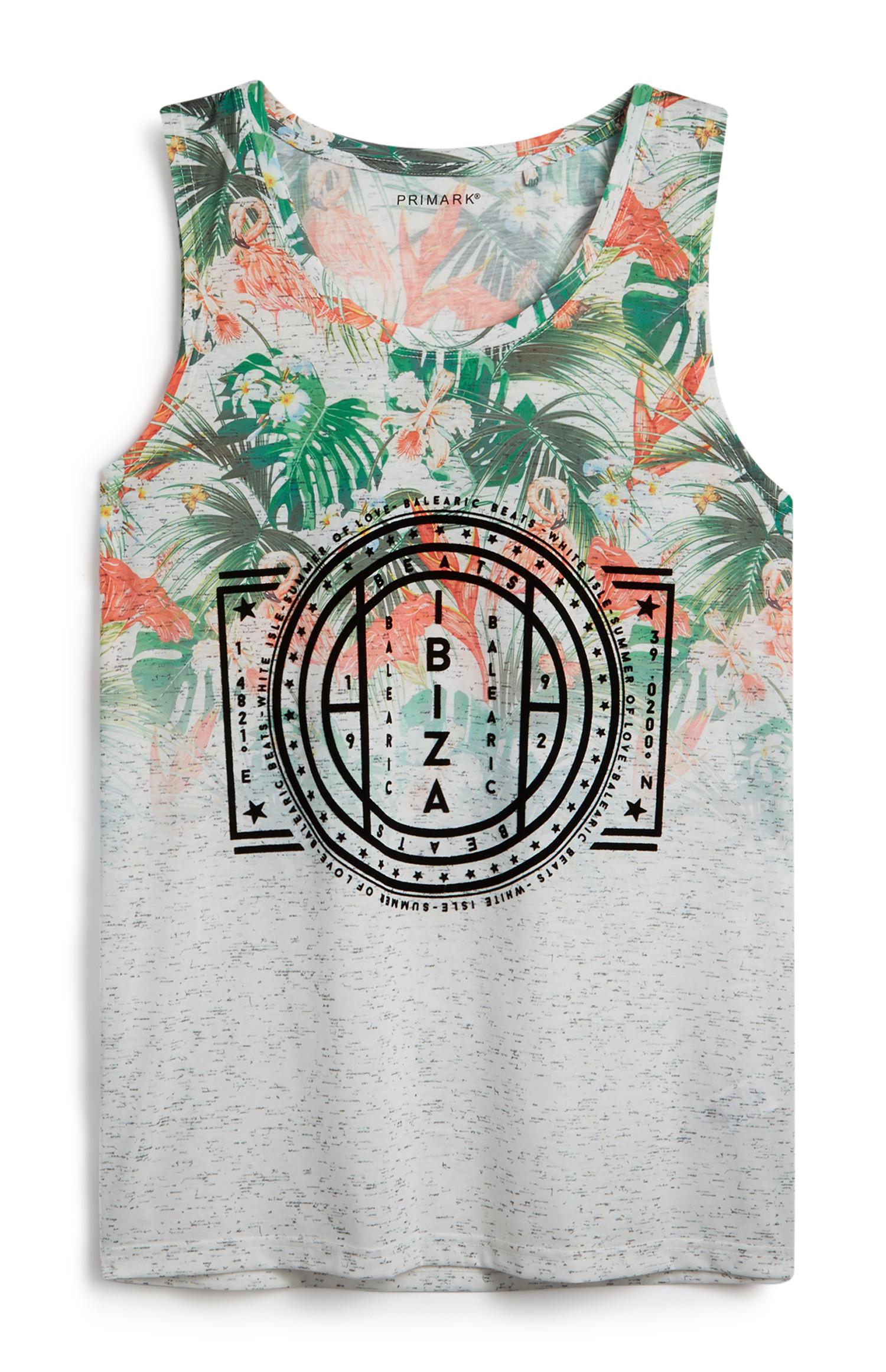 Top s/mangas Ibiza padrão floral