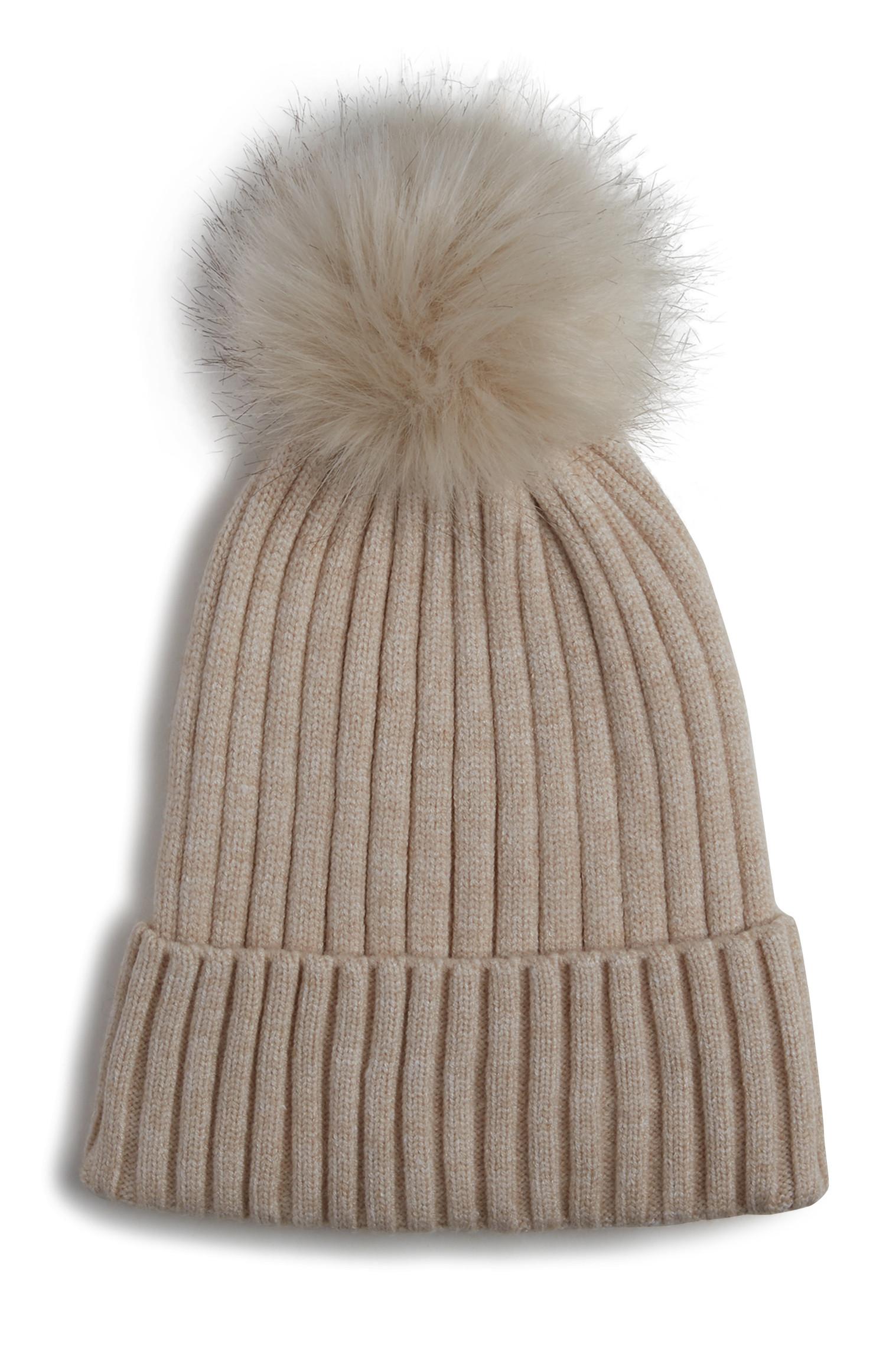 Gorro pompom imitação pelo