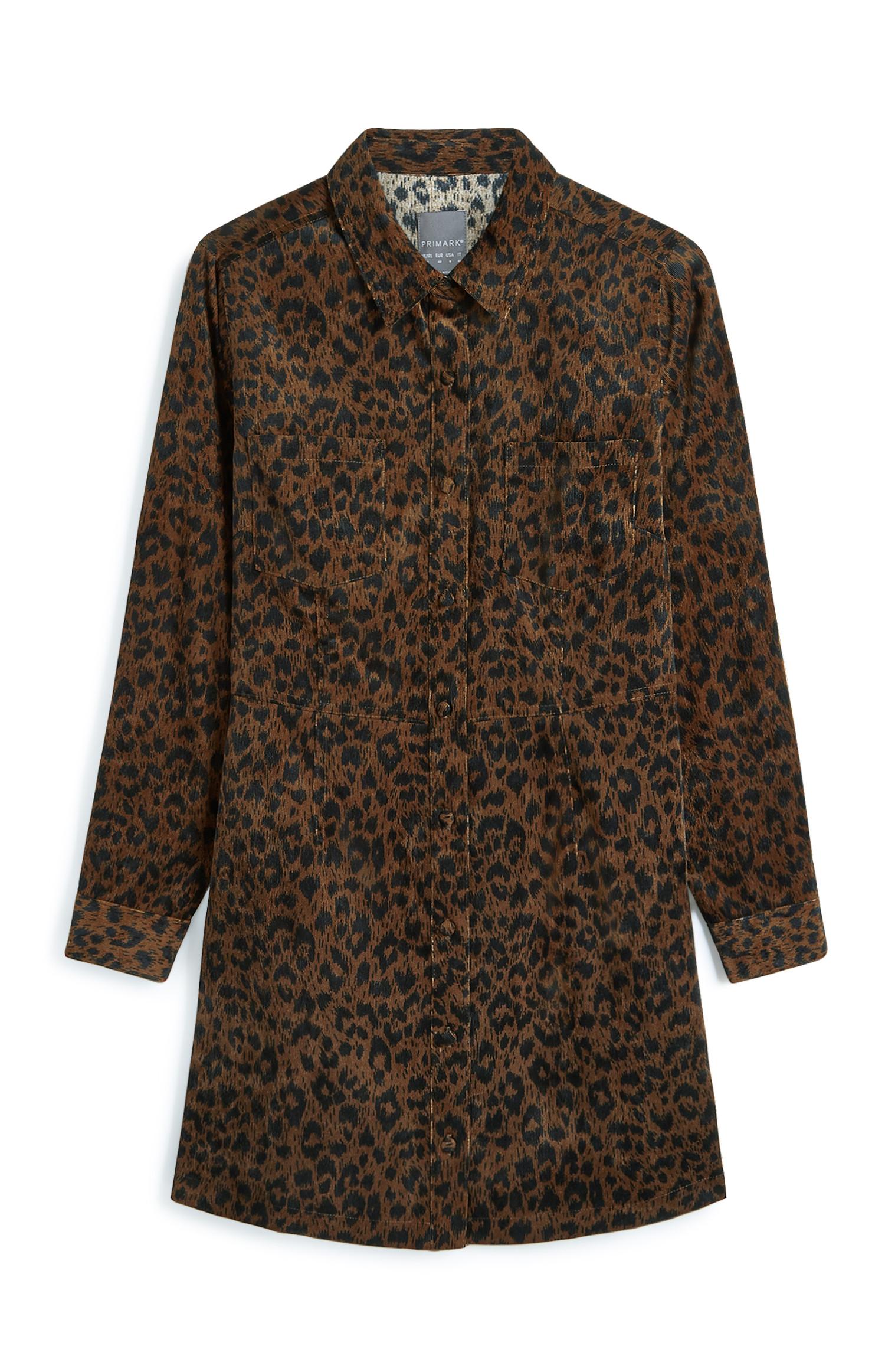 Camisa comprida bombazina estampado animal