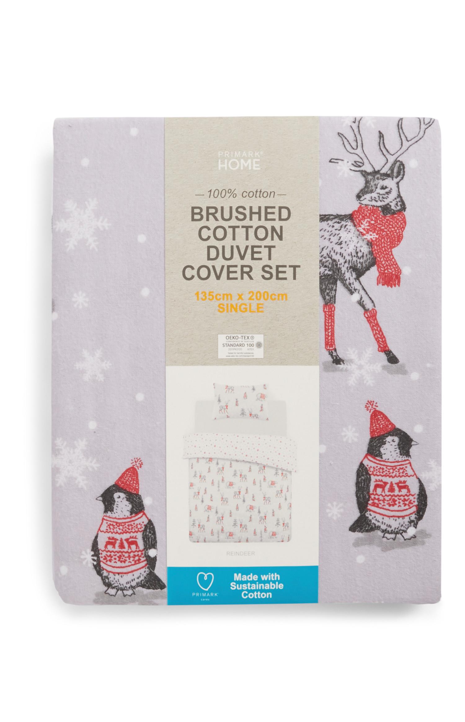 Funda de edredón para cama individual con reno
