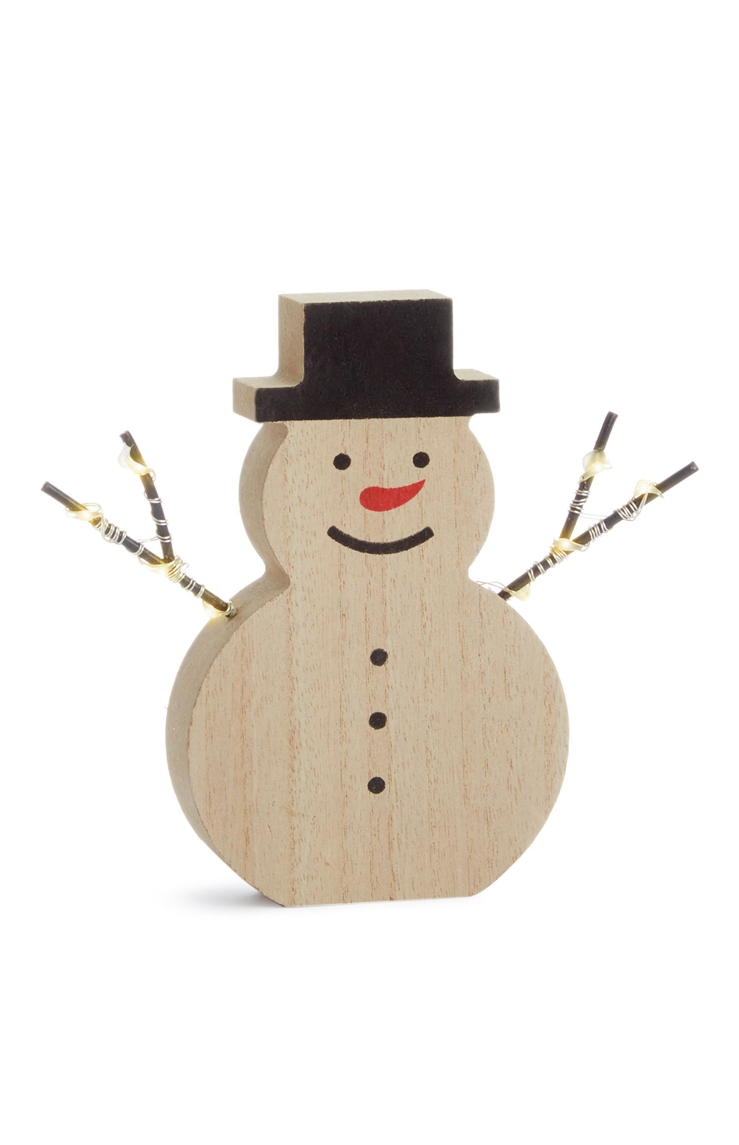 Adorno iluminado de muñeco de nieve